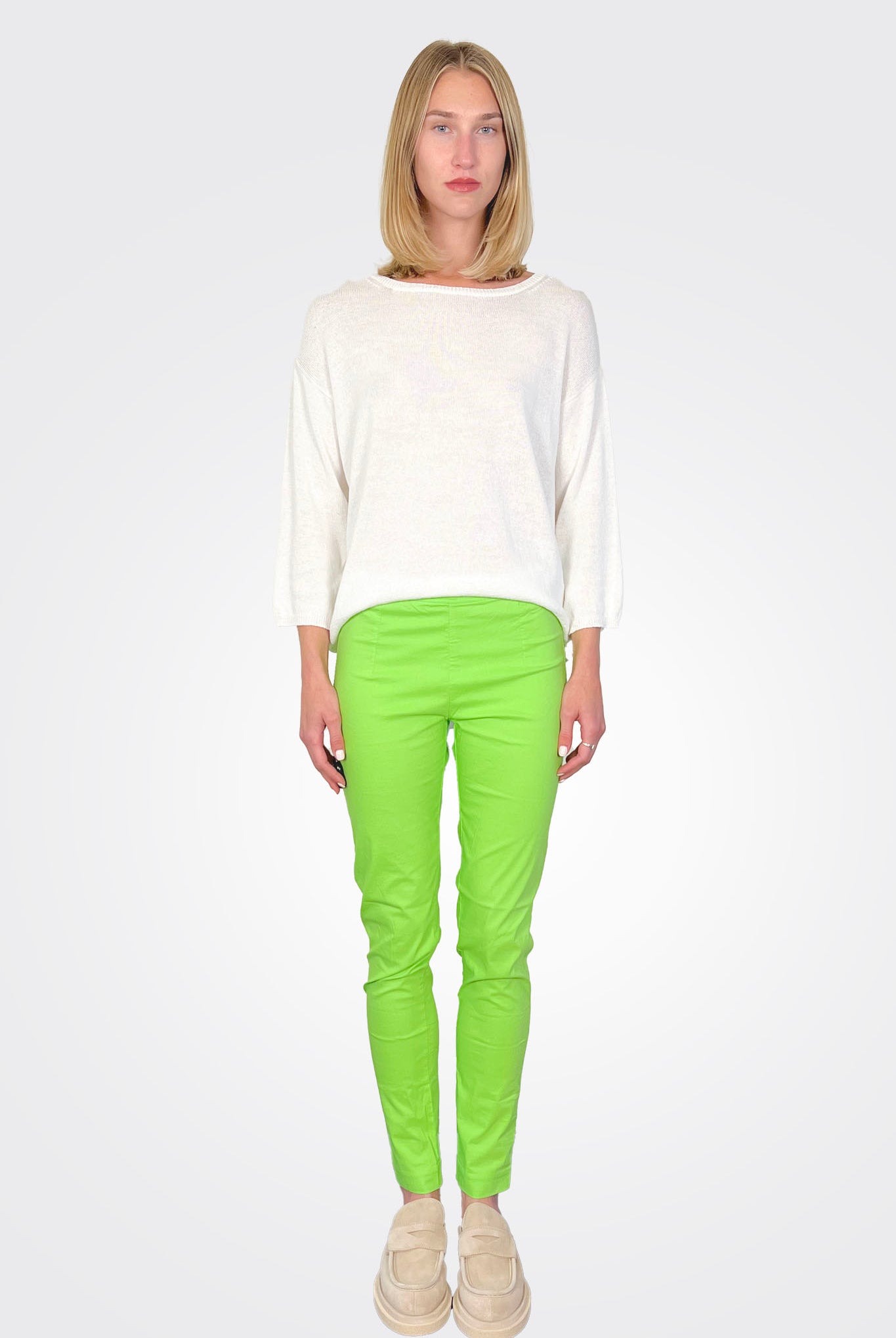 Slim Fit Trousers - Lime by Rundholz | 25 South Boutiques