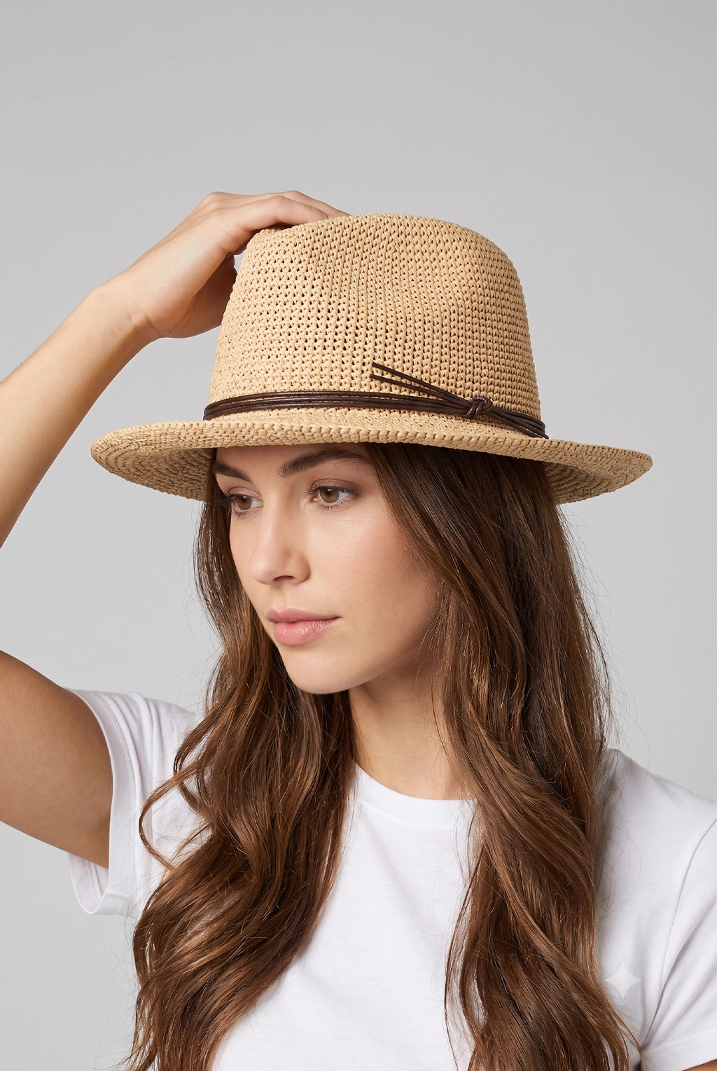 Woven Straw Panama Hat - Tan by Liviana Conti — alternate view