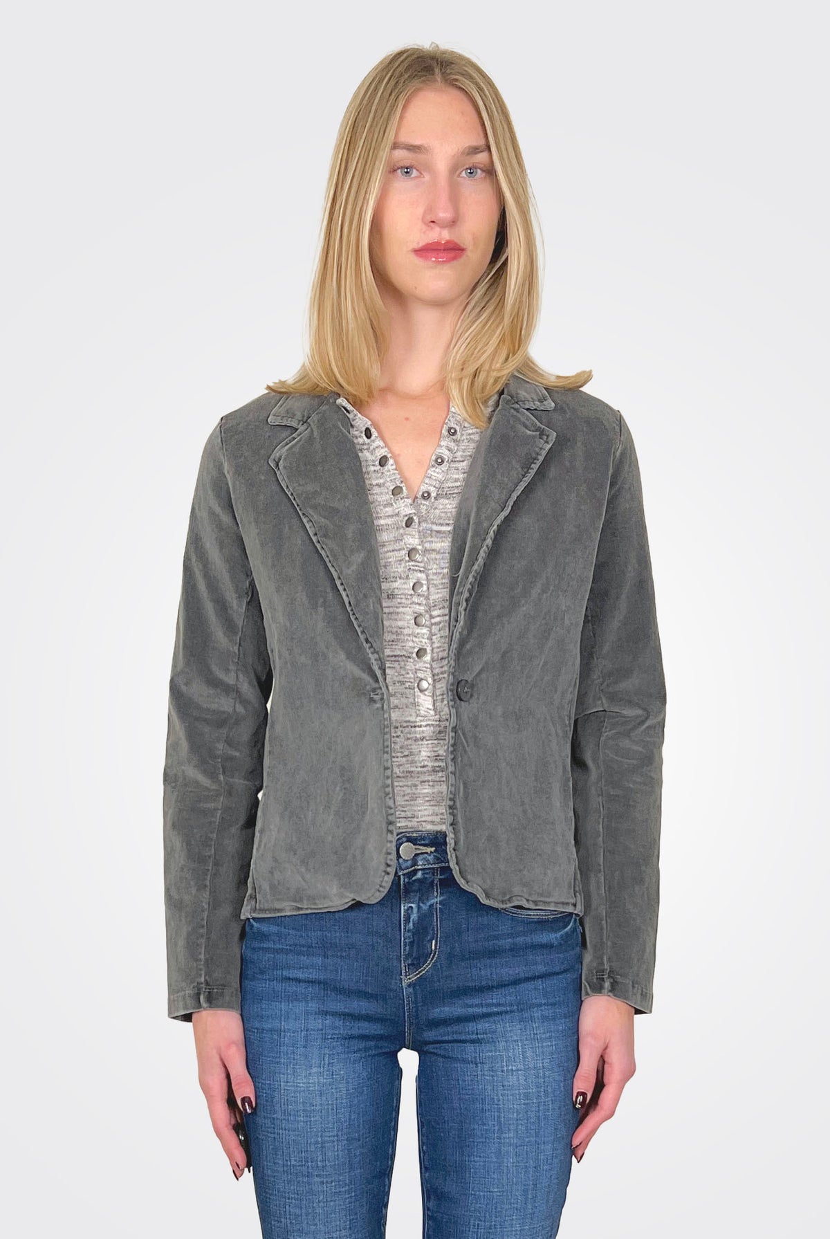 Century Park Corduroy Blazer - Gunmetal by LA Made | 25 South Boutiques