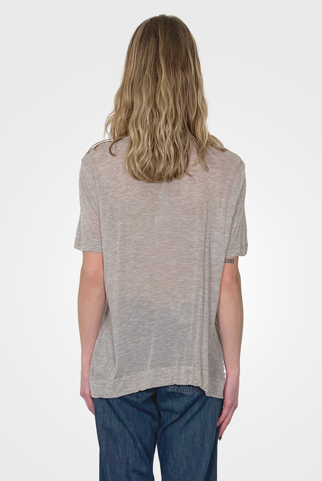 Long Short Sleeve Blouse - Latte by Private 0204 — alternate view