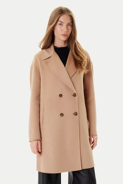 Good Double Button Wool Coat - Beige by Marella — alternate view