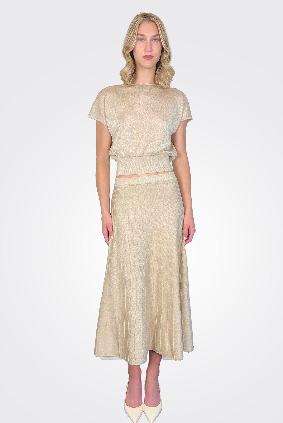 Sicilia Lurex Top - Neutral by Marella — alternate view