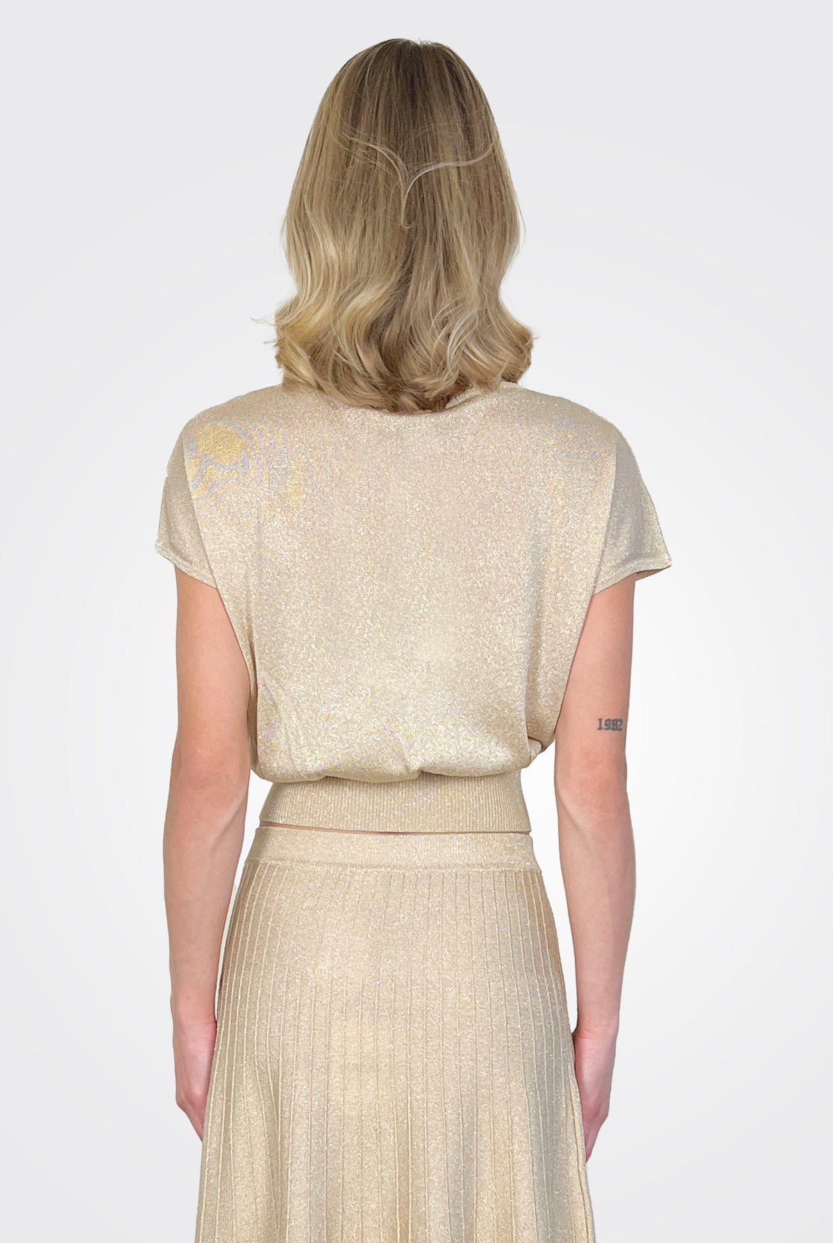 Sicilia Lurex Top - Neutral by Marella — view 3