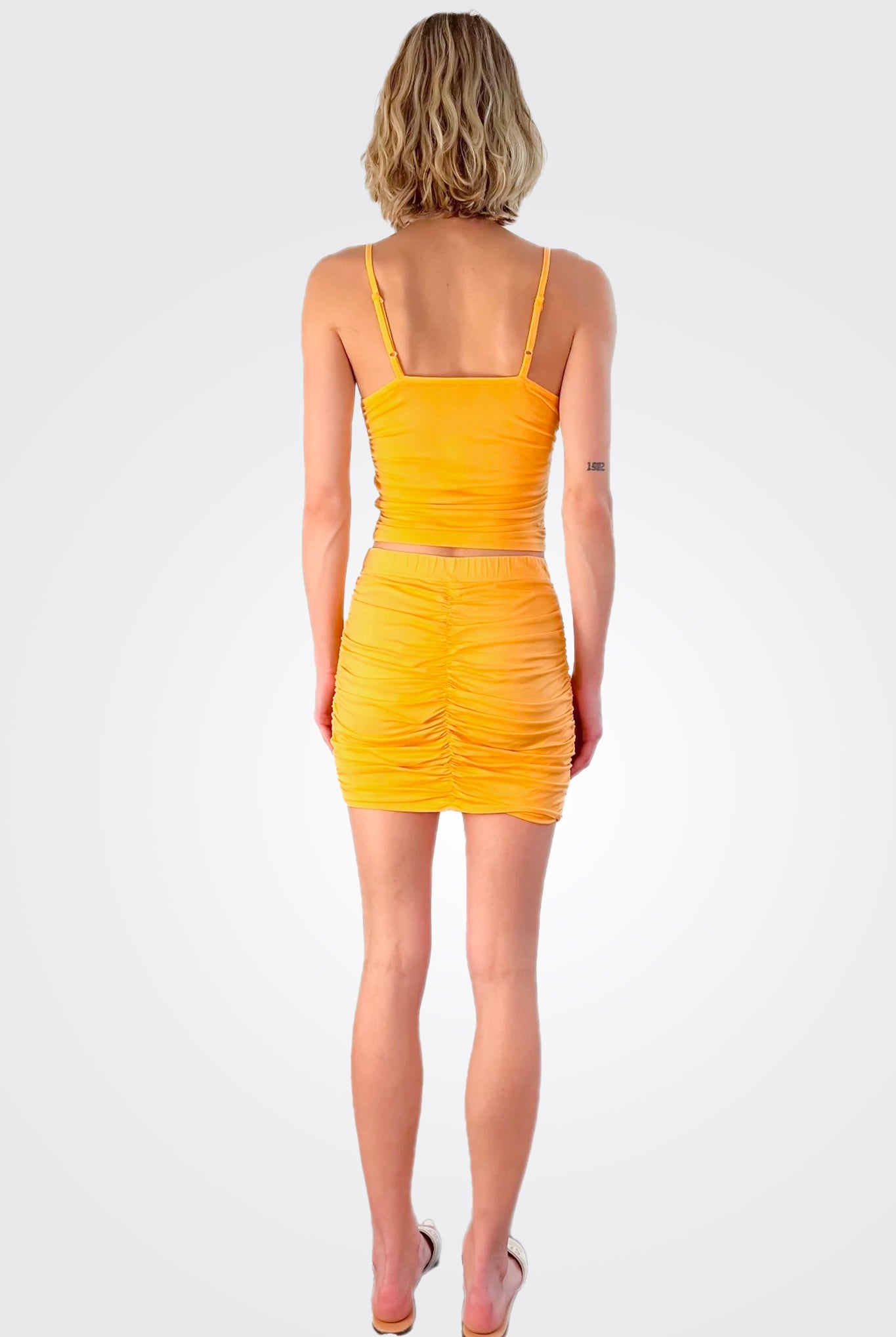 Shirred Mini Skirt - Marigold by Bobi — view 4
