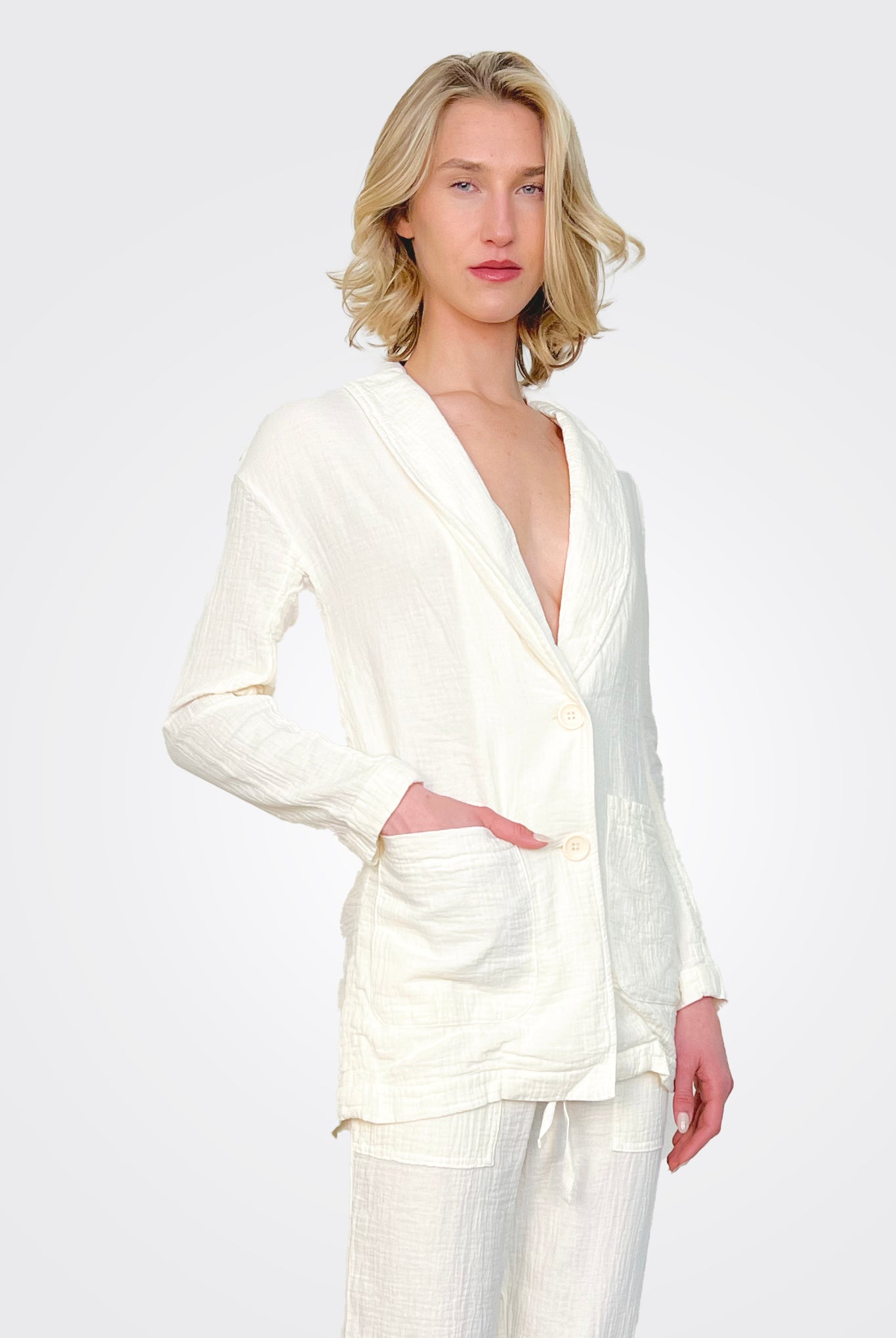 Boyfriend Blazer - Macadamia by Bobi — alternate view