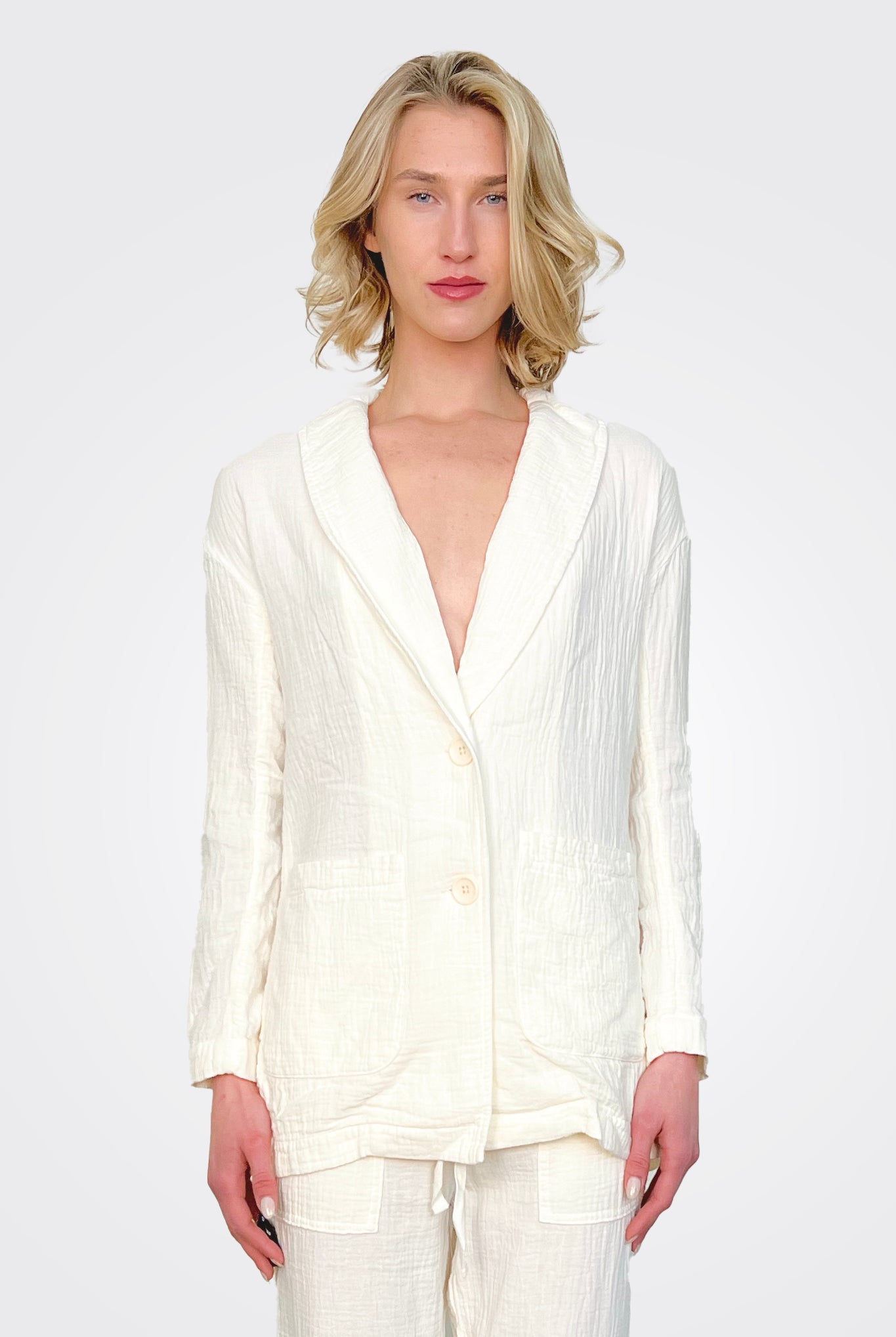 Boyfriend Blazer - Macadamia by Bobi | 25 South Boutiques