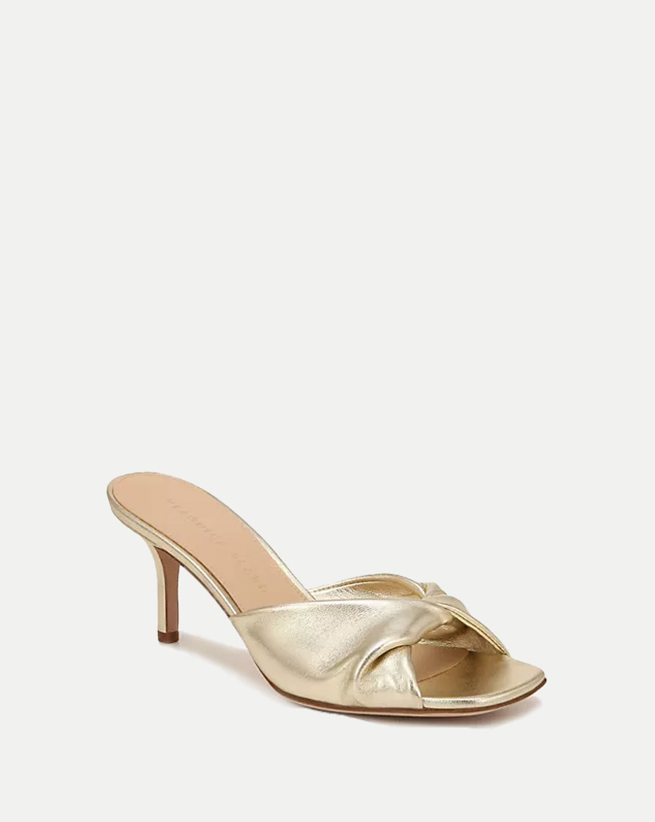 Melli Twisted Leather Mules - Platinum by Veronica Beard — alternate view