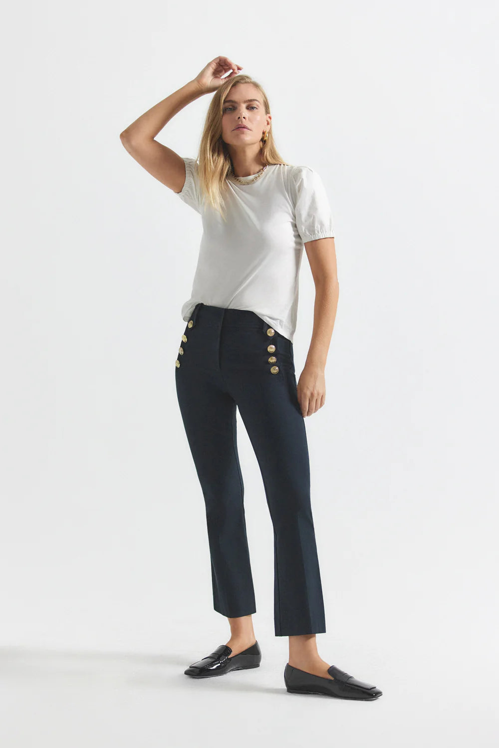 Robertson Crop Flare Trousers - Midnight by Derek Lam | 25 South Boutiques
