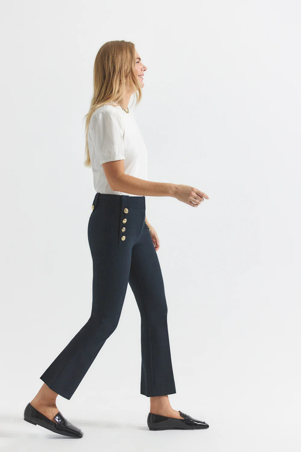 Robertson Crop Flare Trousers - Midnight by Derek Lam — alternate view
