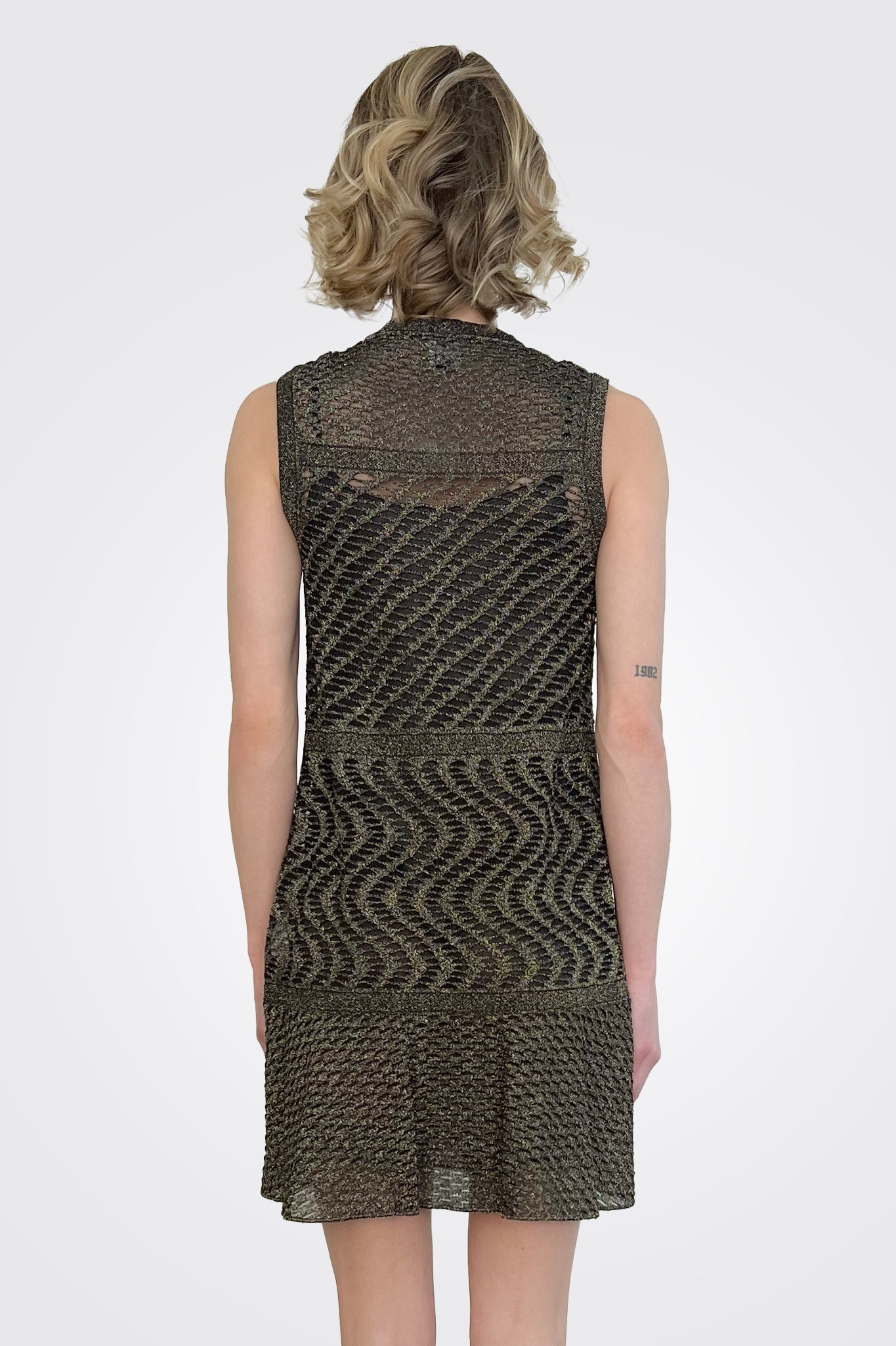Crewneck Mini Dress - Ono Black by Missoni — view 3