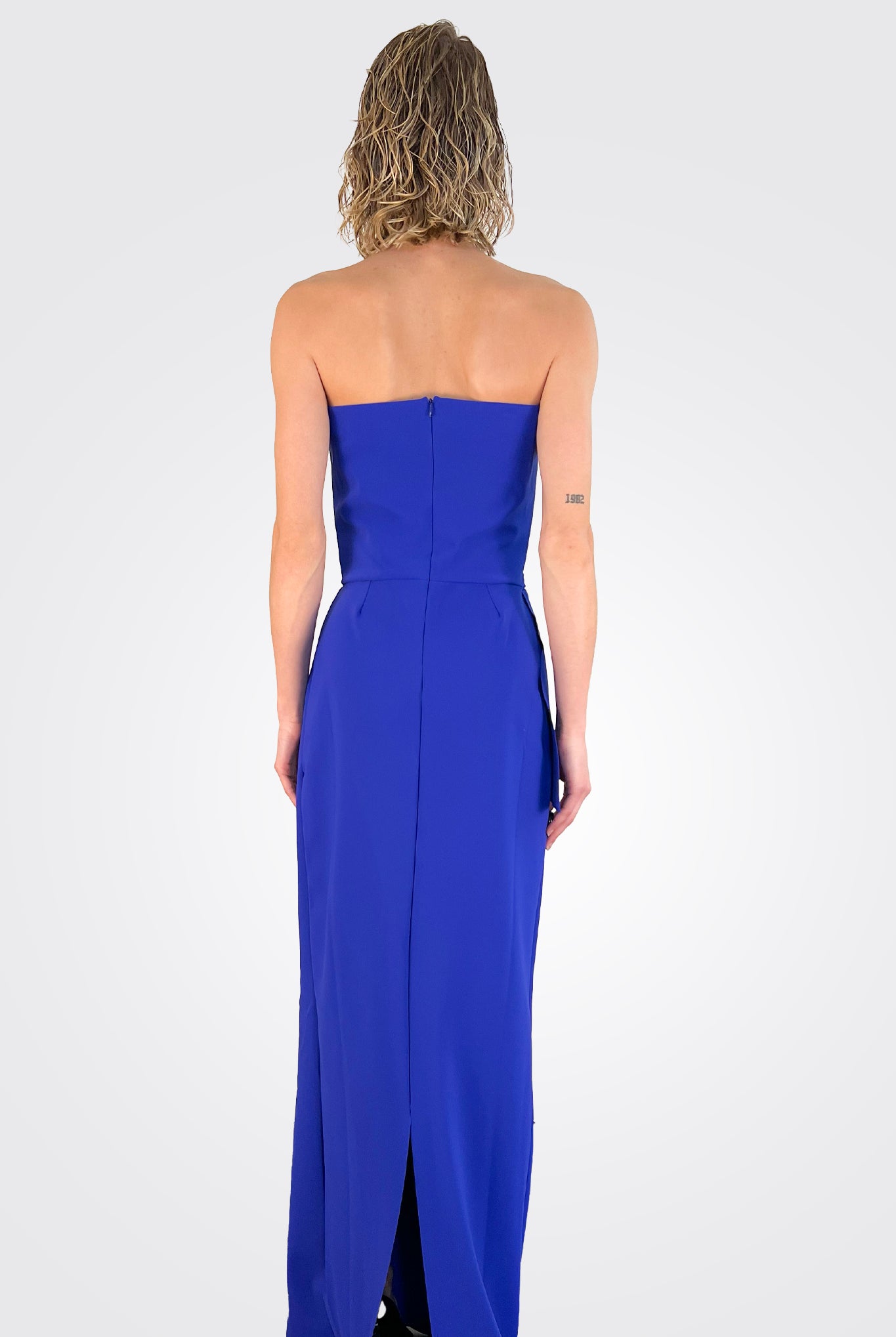 Miya Strapless Peplum Gown - Inchiostro by Chiara Boni — alternate view