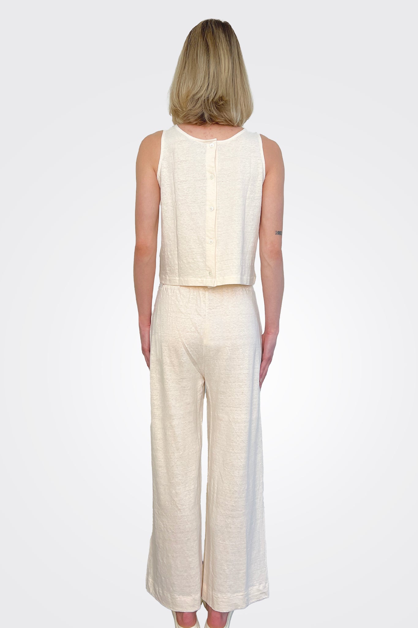 Wide Leg Comfort Trousers - Ivory by Majestic — view 3