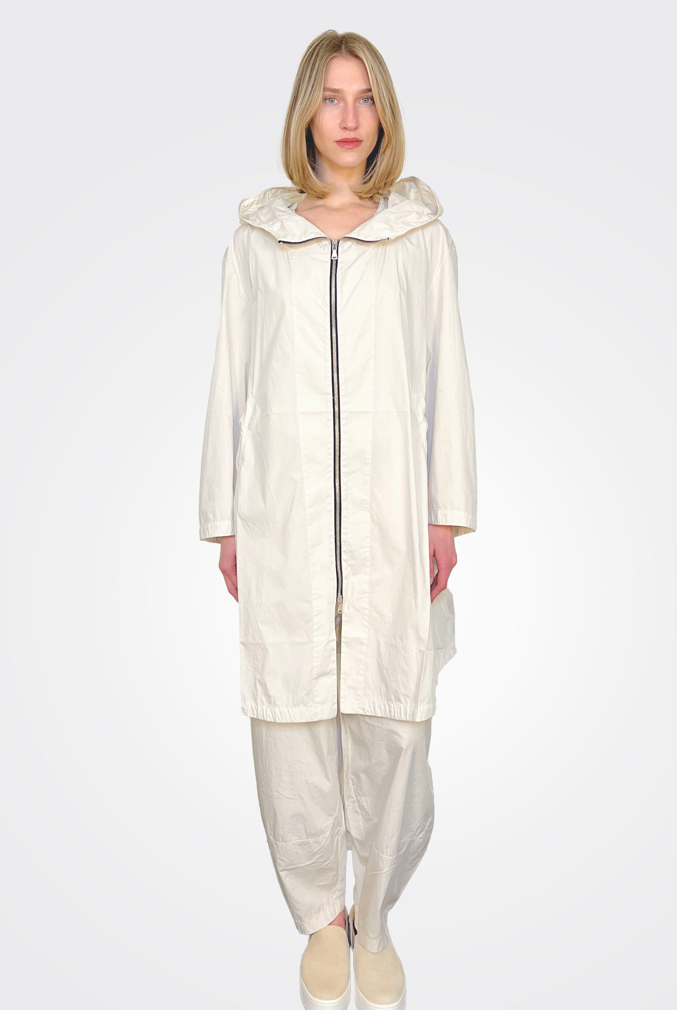 Hooded Midi Trench Coat - Milk by Transit Par-Such — view 5