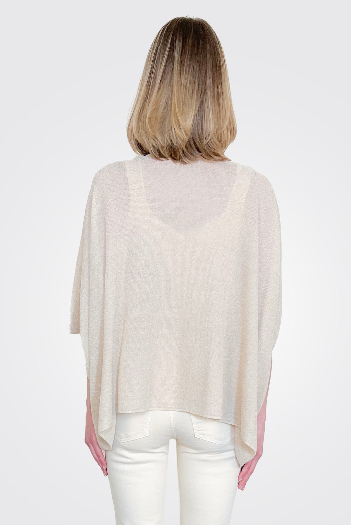 Divina Lurex Cardigan - Bianco Platino by Momonì — view 3