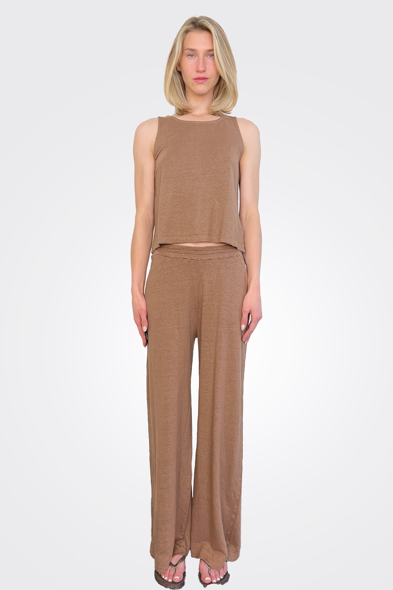 Button Back Tank - Mocha by Majestic — view 3