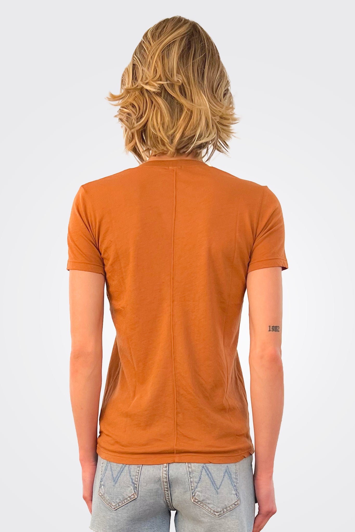 Relaxed V Neck Tee - Coconut by Monrow — alternate view