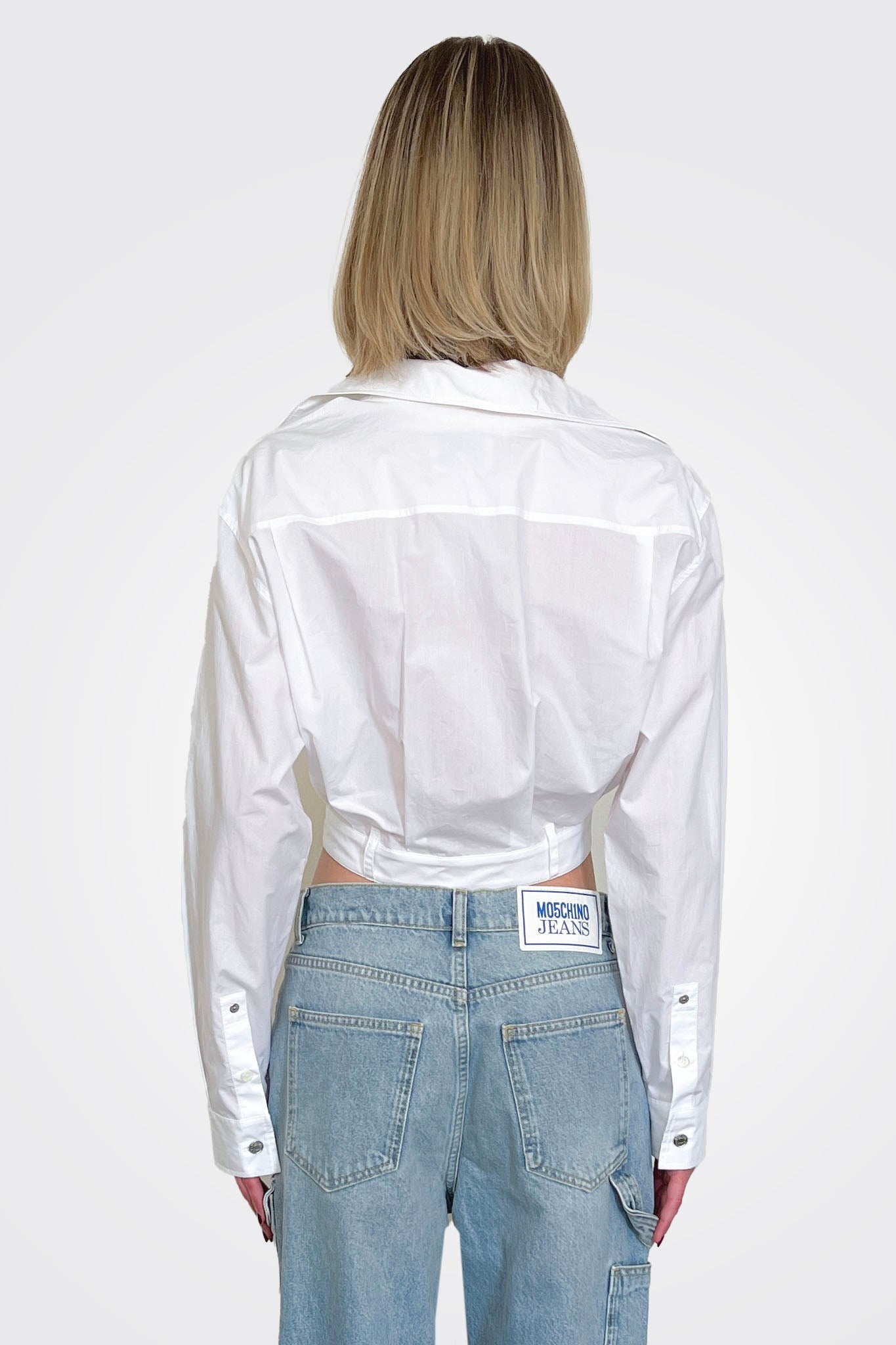 Cropped Shirt - White by Moschino — view 3