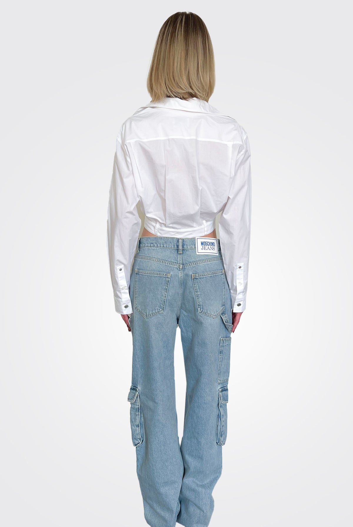 Baggy Denim Jeans - Light Blue by Moschino — view 3