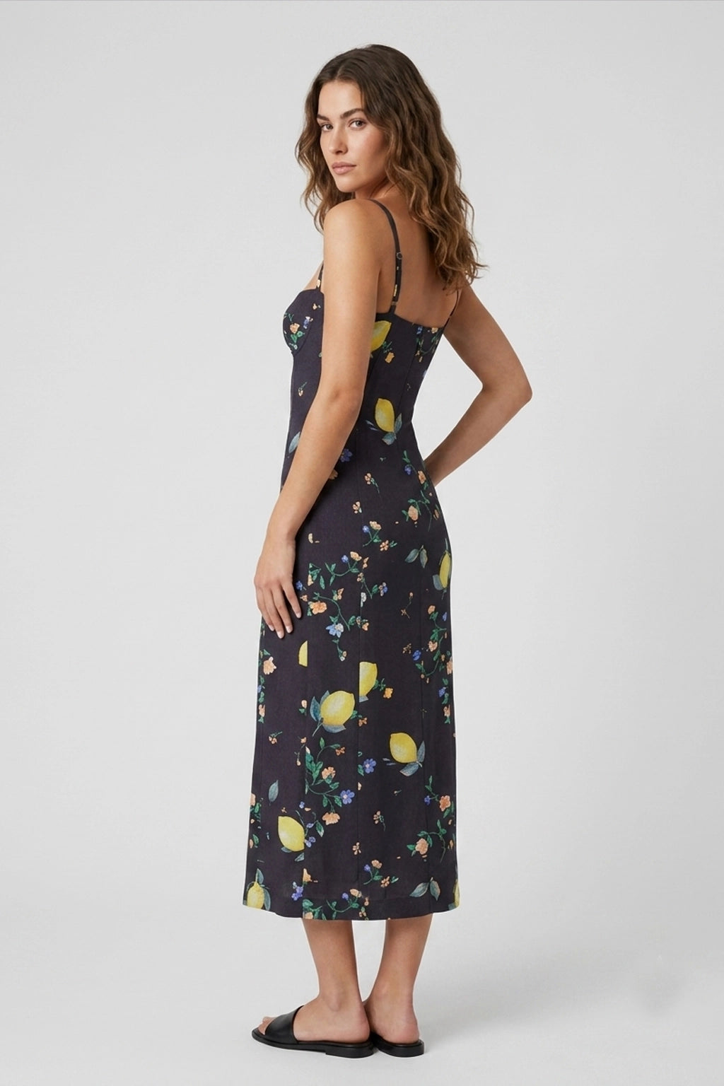 Printed Floral Dress - Black by Moschino — alternate view