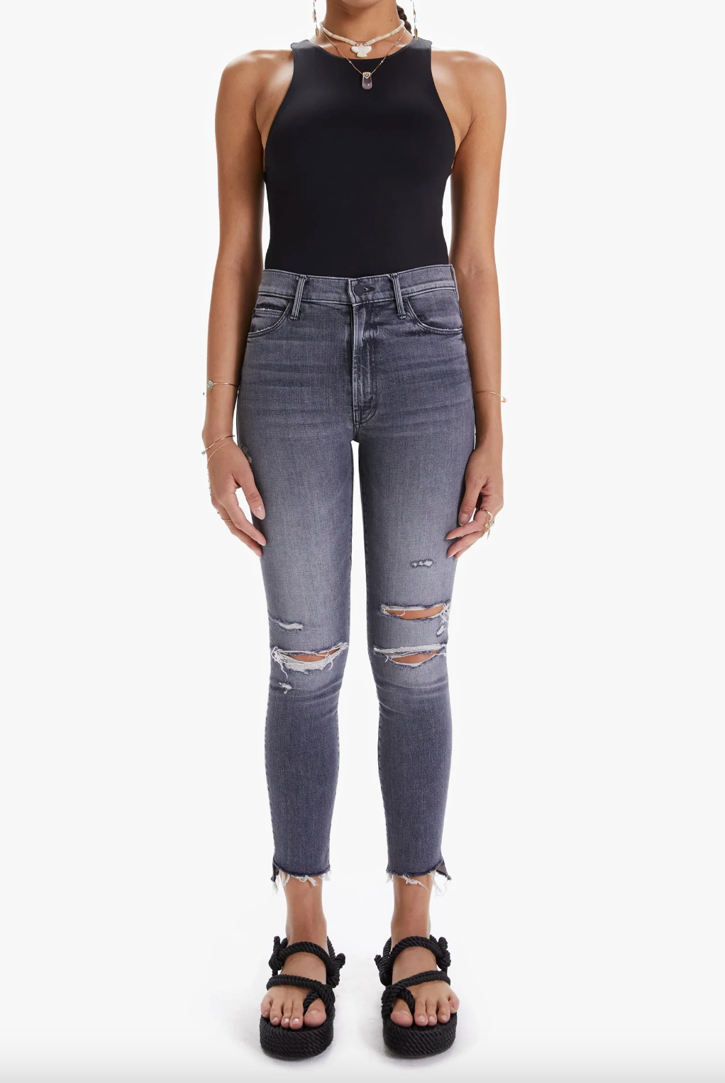 The Stunner Zip Ankle Step Fray - Unstitched in the Dark by MOTHER | 25 South Boutiques