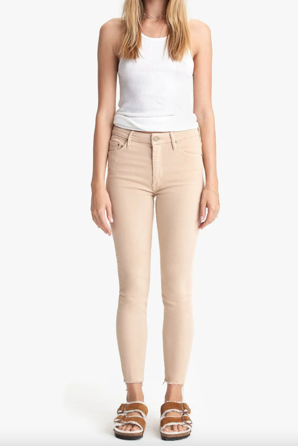 The High Waisted Looker Ankle Fray - Khaki by MOTHER | 25 South Boutiques