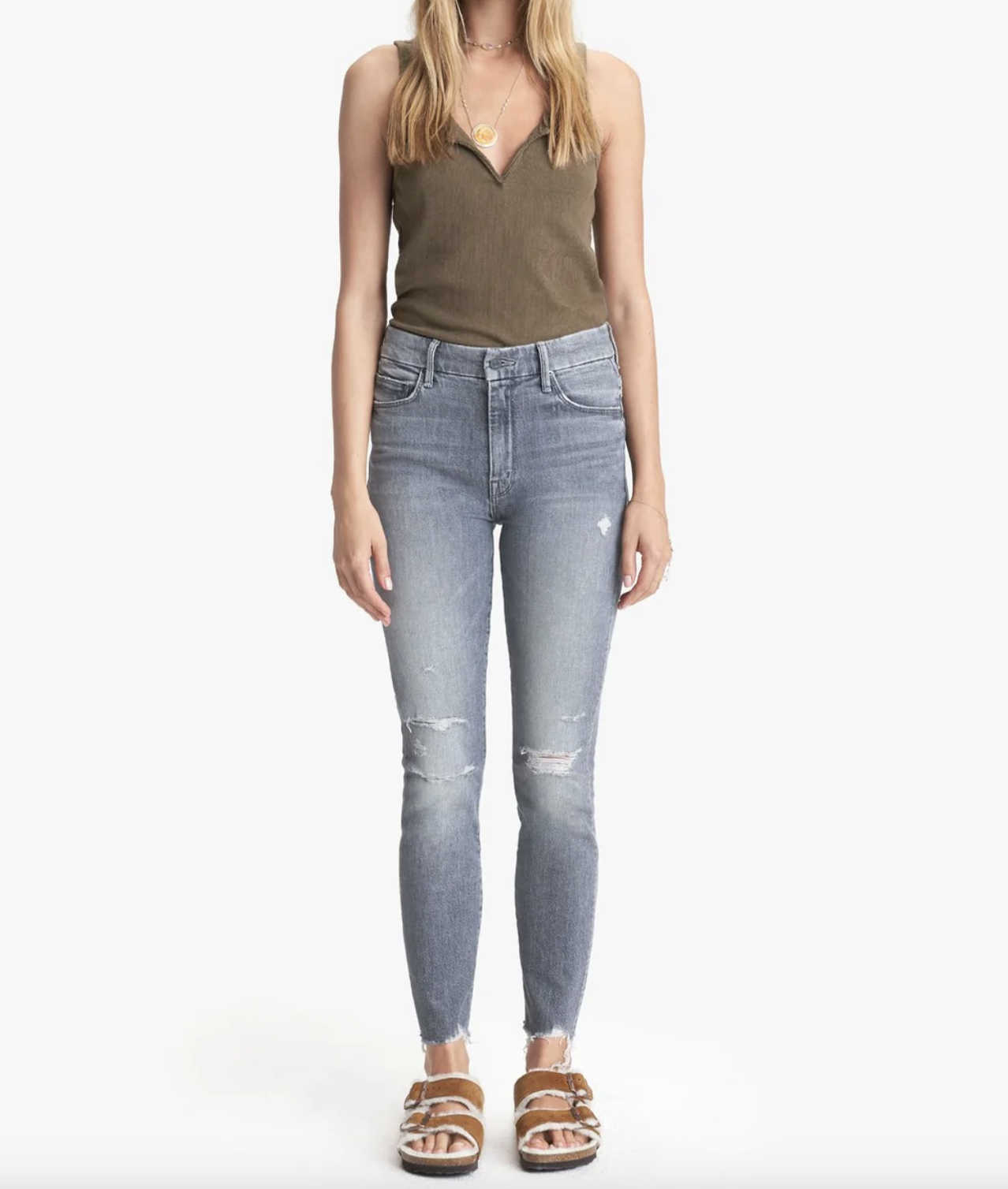 The High Waisted Looker Ankle Nick Fray Denim - Ace of Spades by MOTHER | 25 South Boutiques