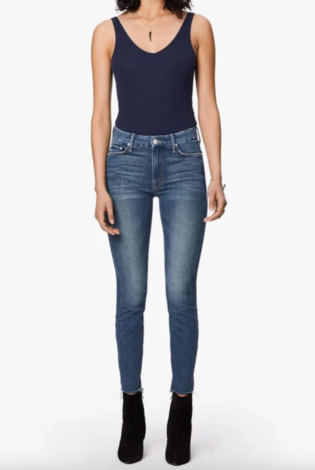 The Looker Ankle Fray Denim - Gutterpunk by MOTHER | 25 South Boutiques