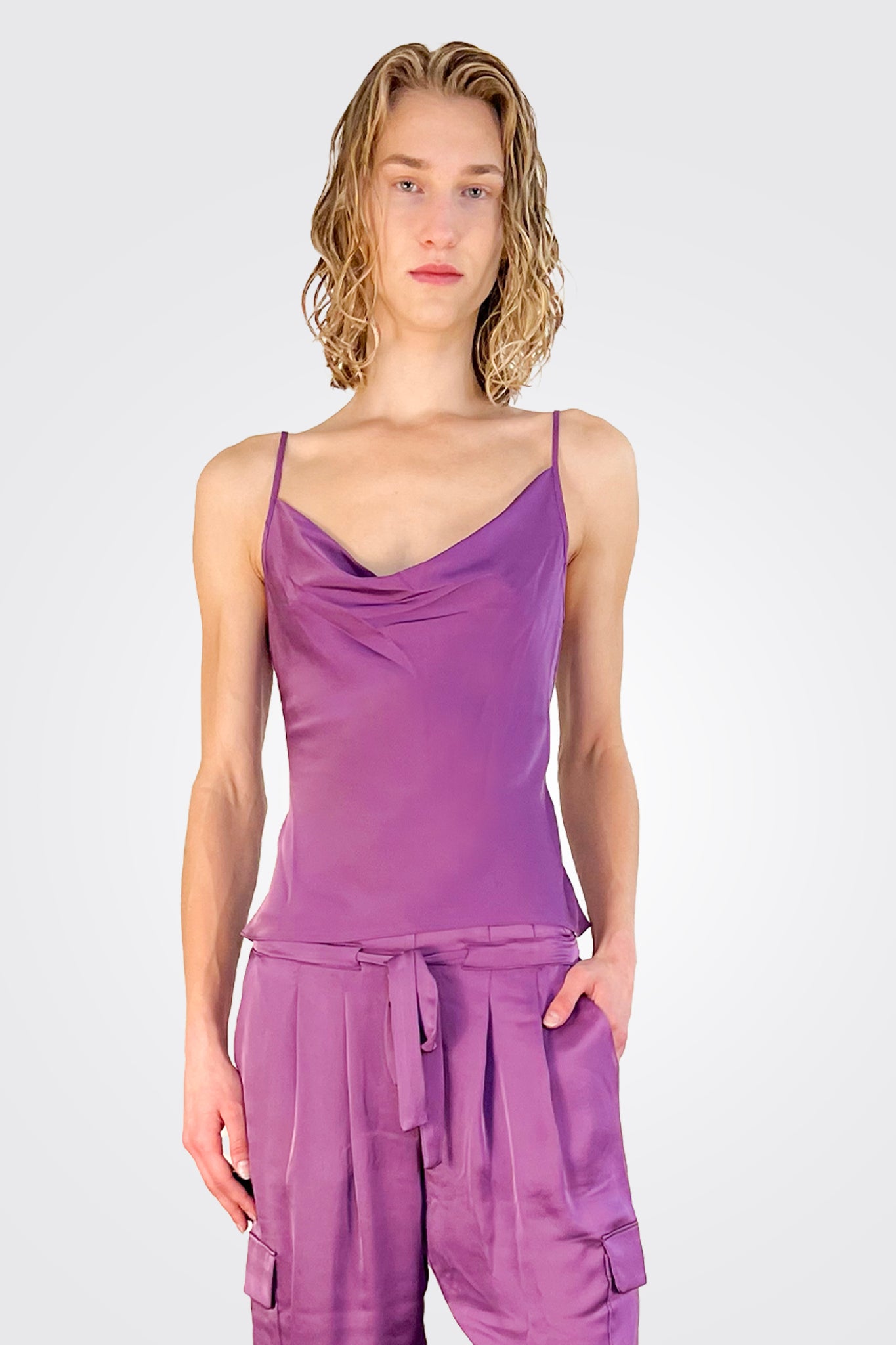 Abigail Cowl Neck Tank - Mulberry by Ramy Brook | 25 South Boutiques
