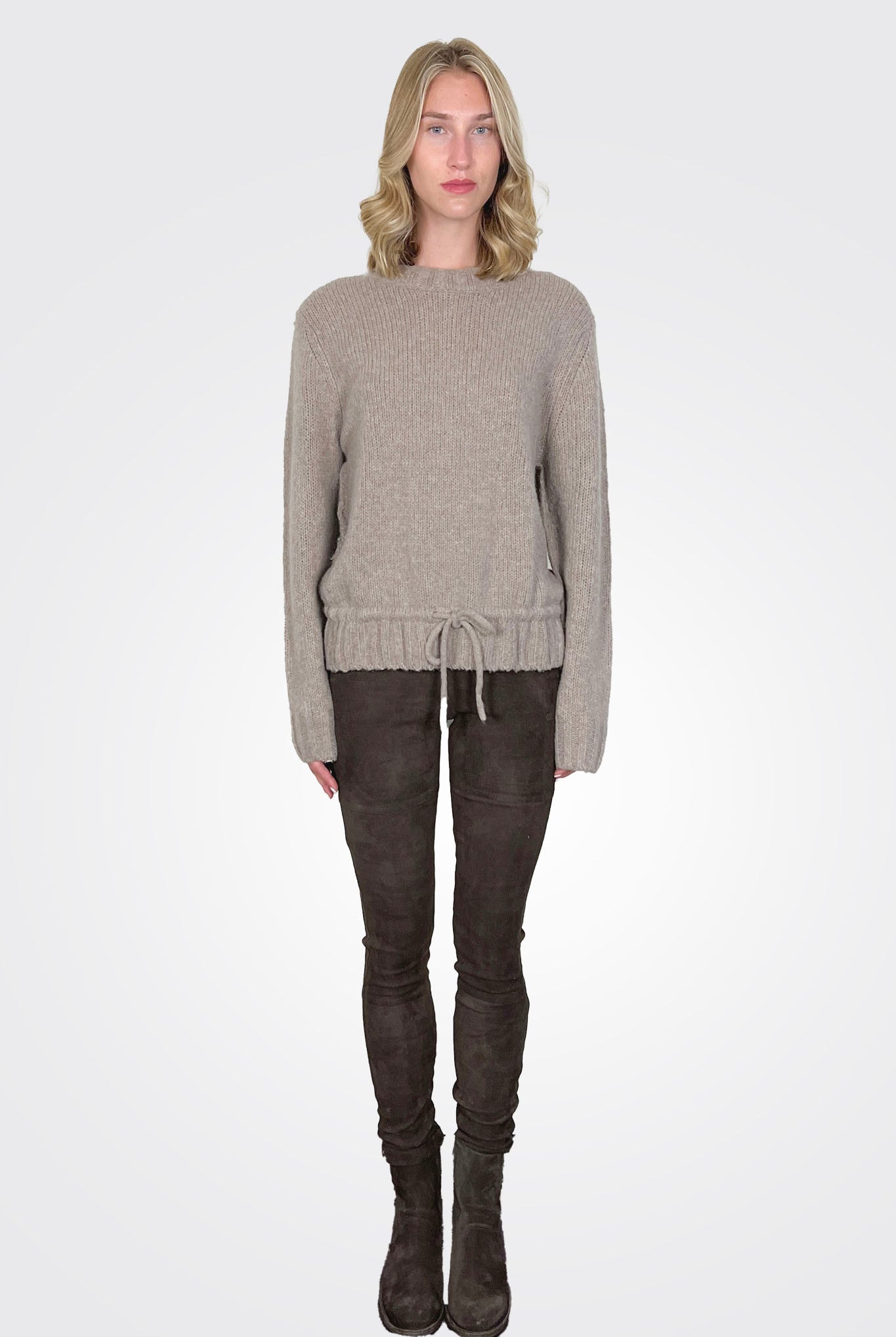 Suede Stretch Leggings - Mulch by Kristensen — view 3