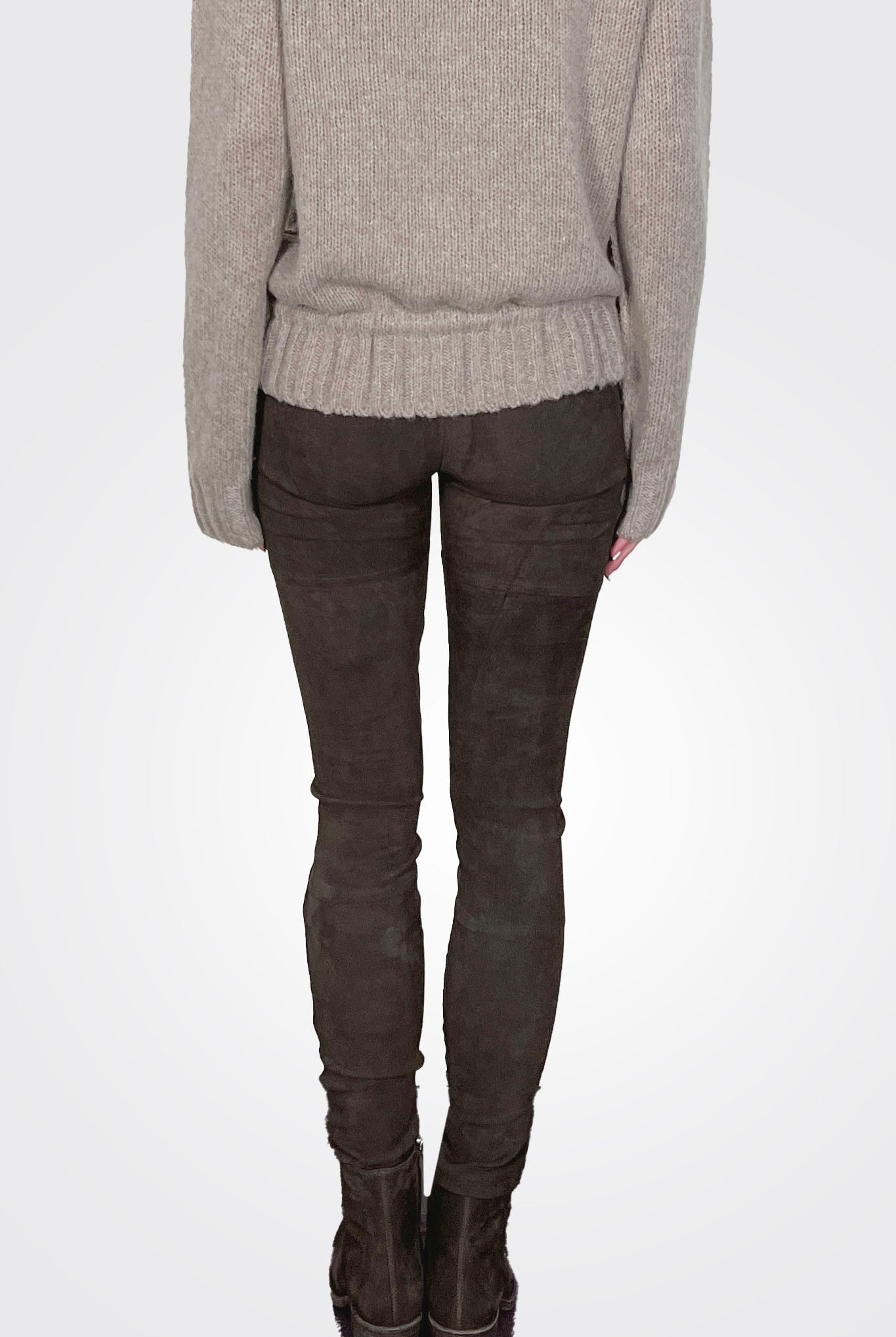 Suede Stretch Leggings - Mulch by Kristensen — view 5