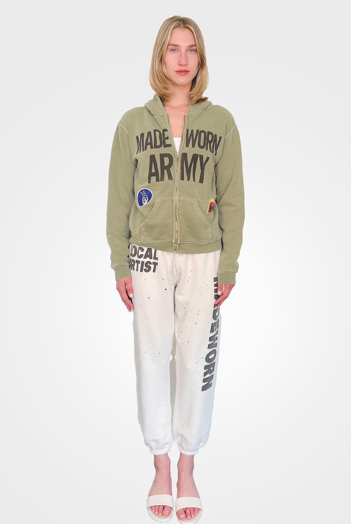 Army Zip Hoodie - Fatigue by MADEWORN — alternate view