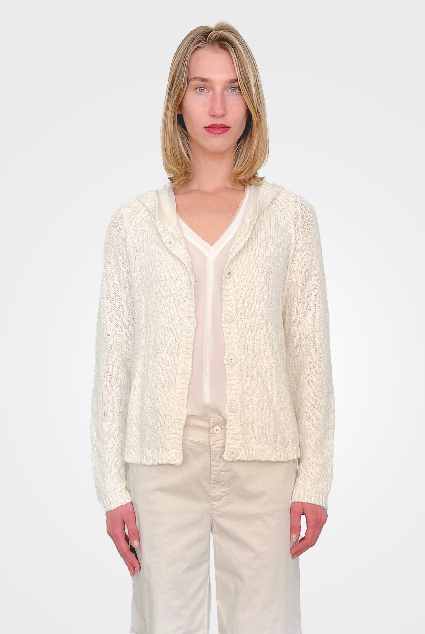Cotton Linen Hoodie - Natural by Kristensen | 25 South Boutiques