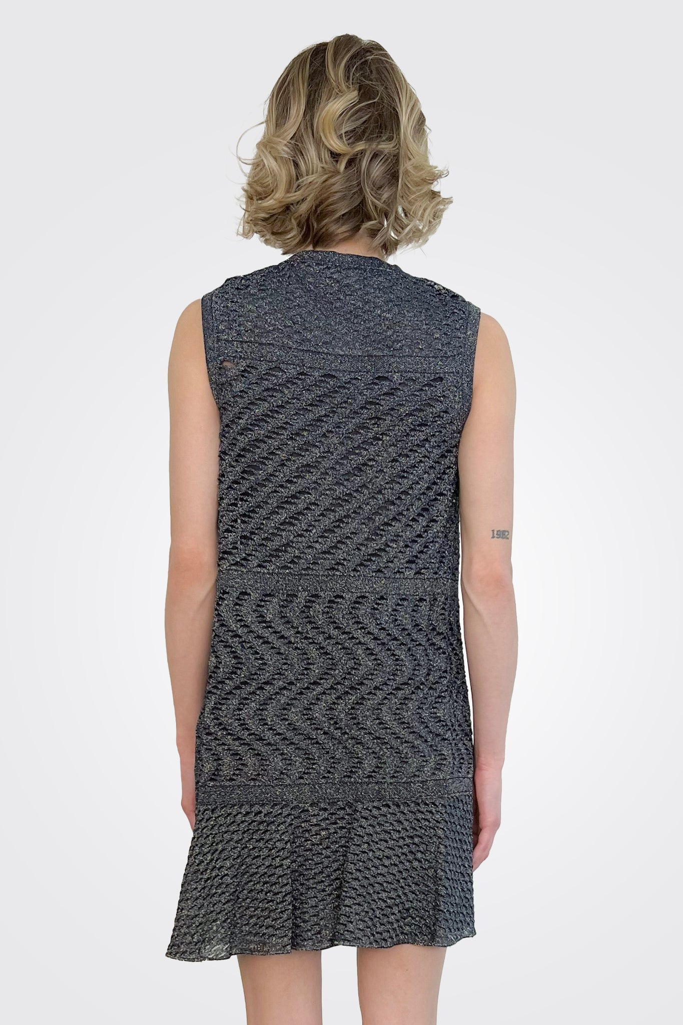Crewneck Mini Dress - Navy by Missoni — view 3