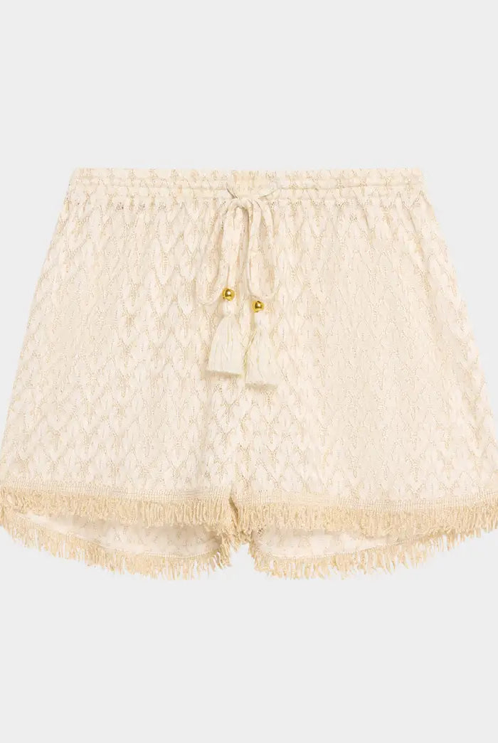 Mina Zig Zag Shorts - White by Ramy Brook — view 5