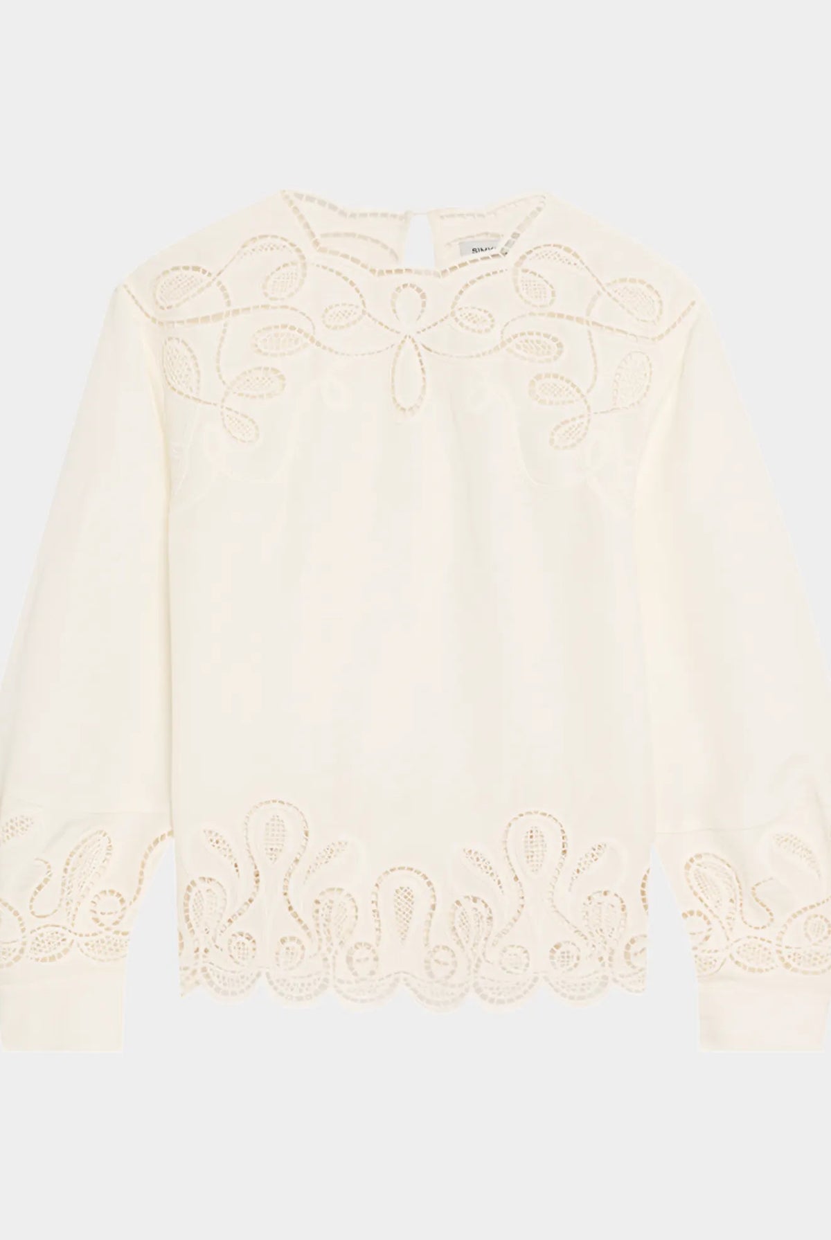 Wendlyn Embroidered Long-Sleeve Top - Ivory by Jonathan Simkhai — view 3