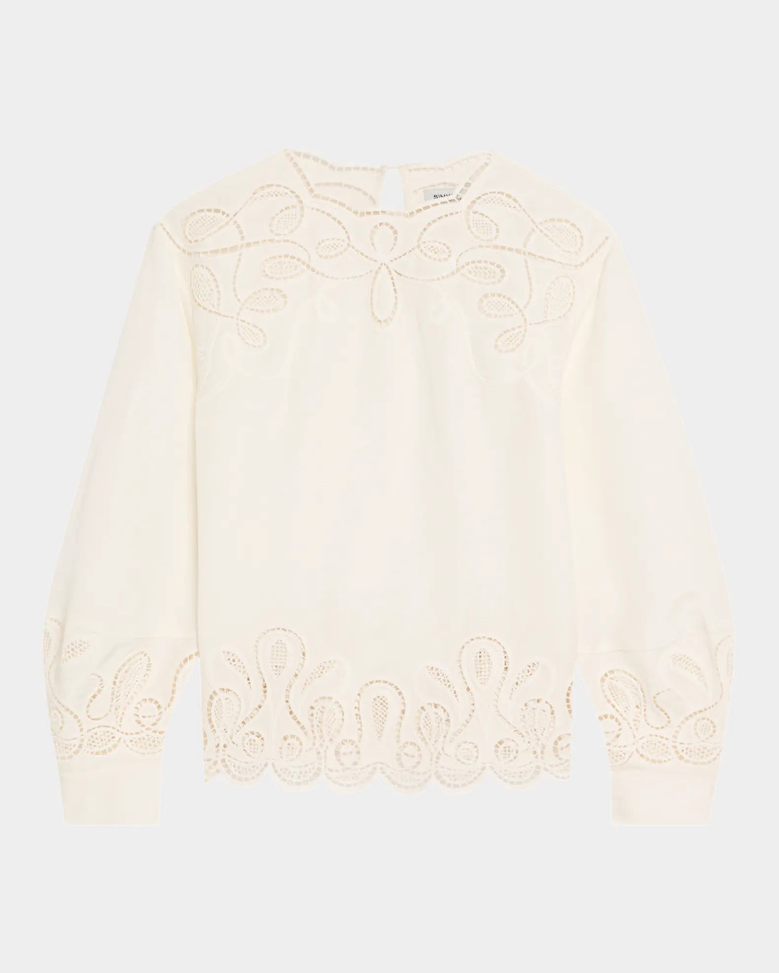 Wendlyn Embroidered Long-Sleeve Top - Ivory by Jonathan Simkhai — view 3