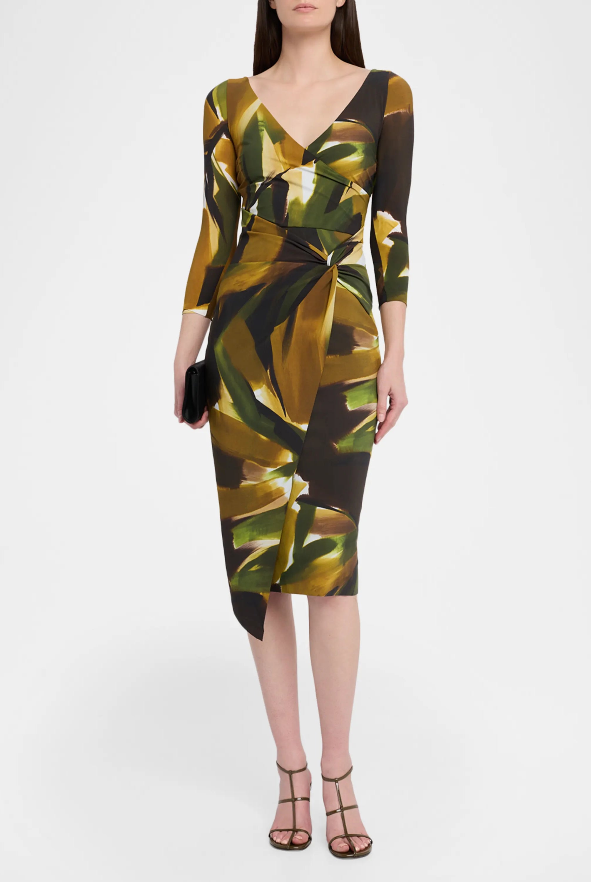 Axas Gathered Abstract-Print Midi Dress - Veronica by Chiara Boni | 25 South Boutiques