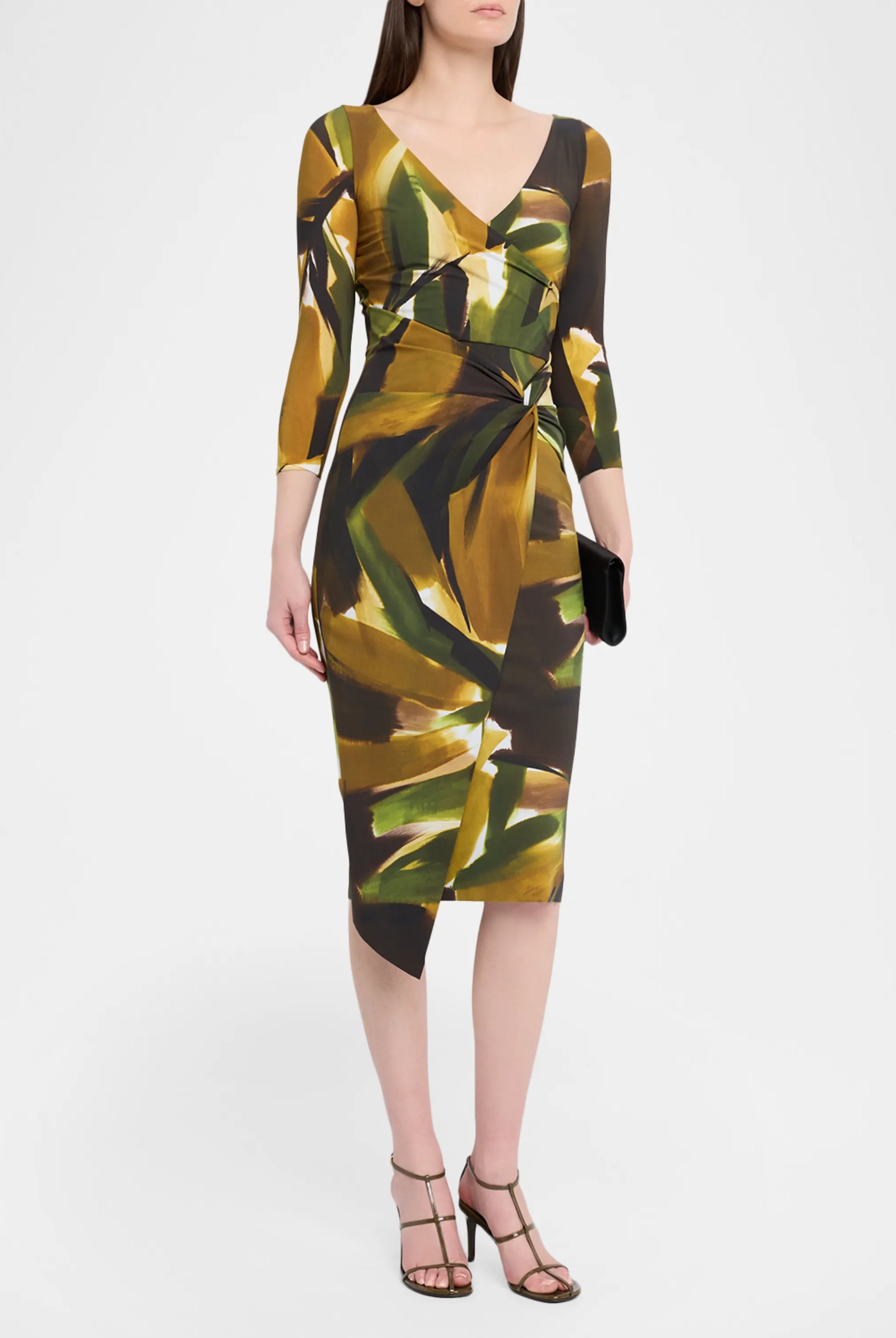 Axas Gathered Abstract-Print Midi Dress - Veronica by Chiara Boni — view 3