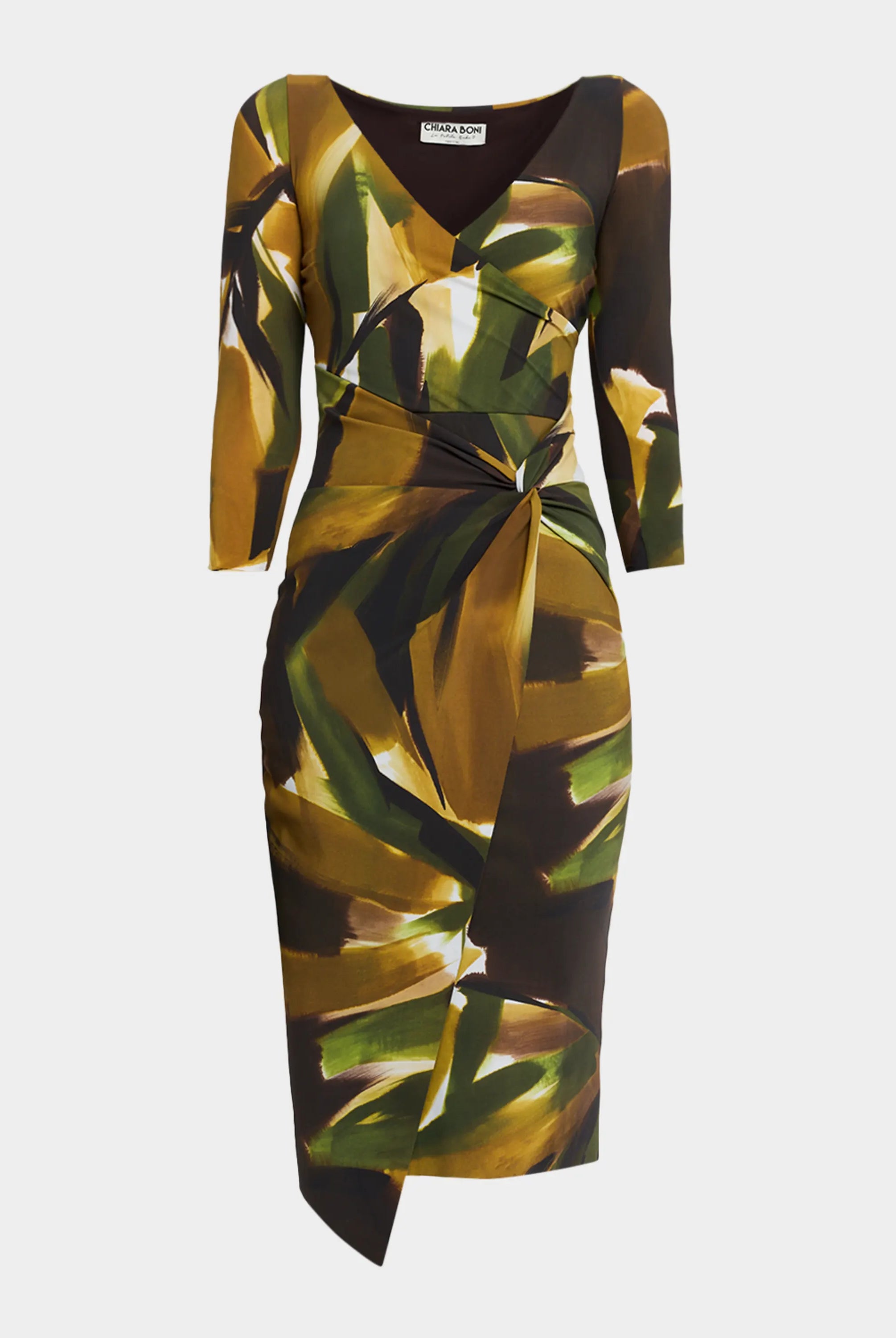 Axas Gathered Abstract-Print Midi Dress - Veronica by Chiara Boni — view 5
