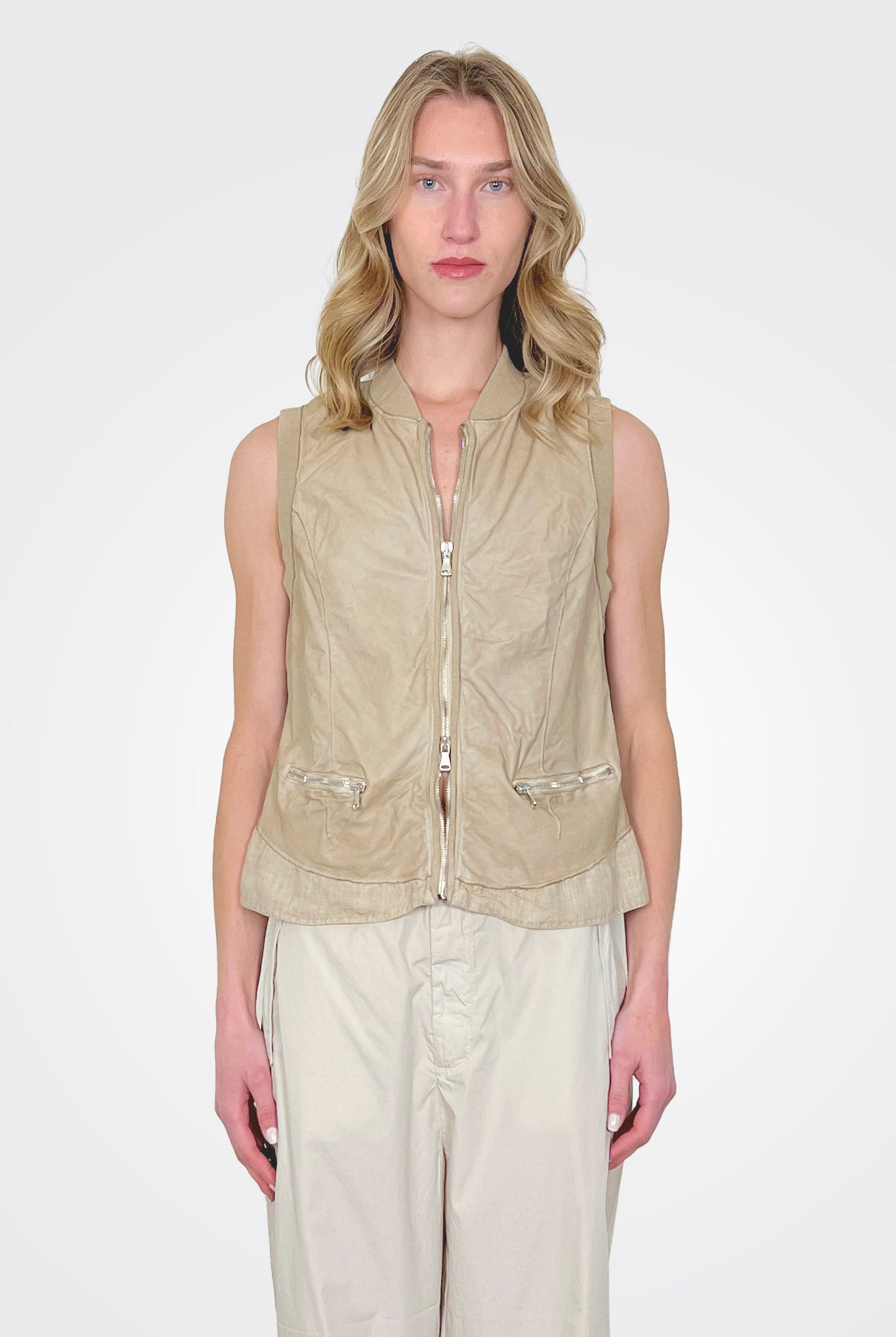 Slim Fit Leather Vest - Nut by Transit Par-Such | 25 South Boutiques