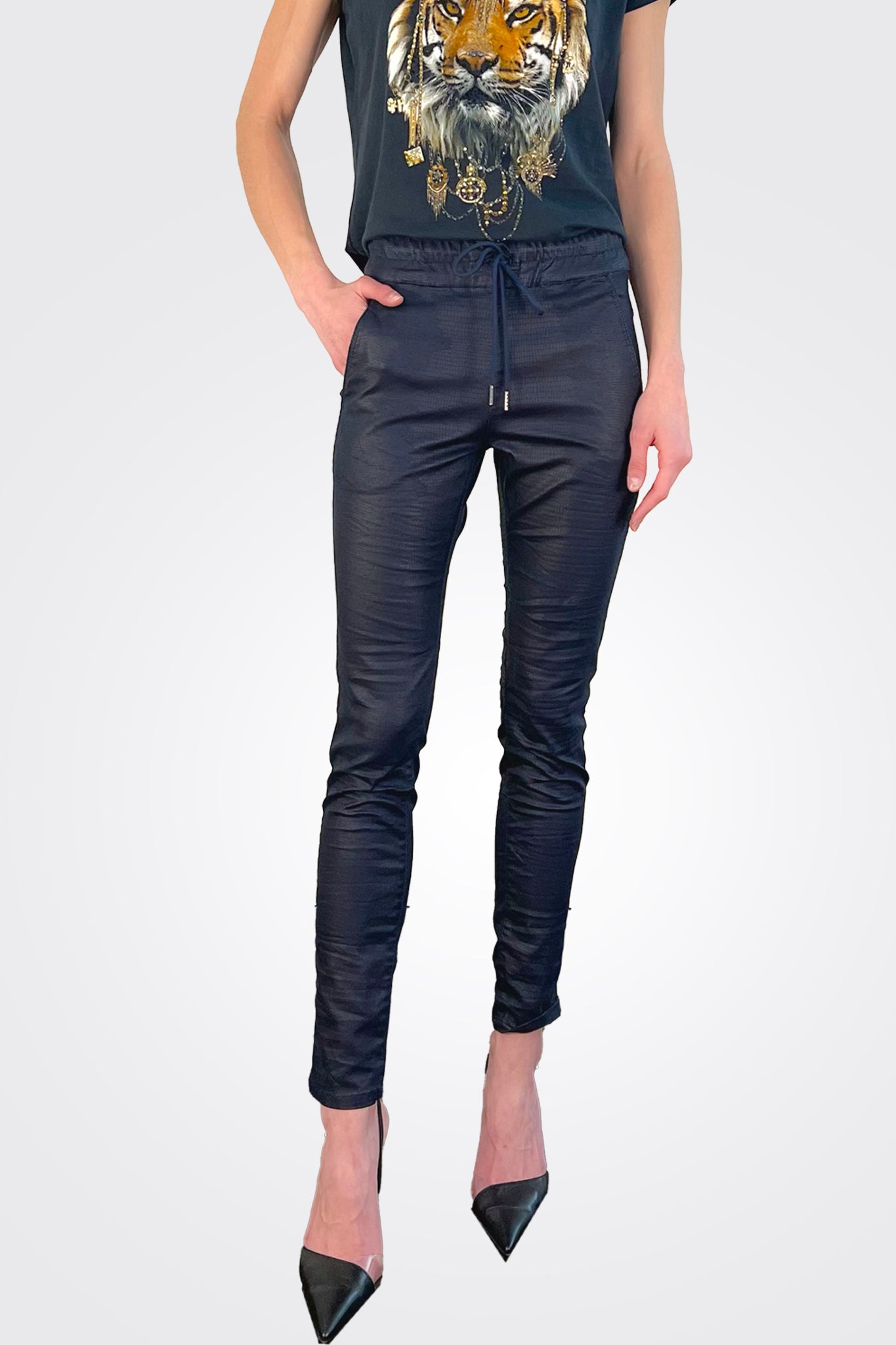 Shely Pants - Navy Snake by Bevy Flog — alternate view
