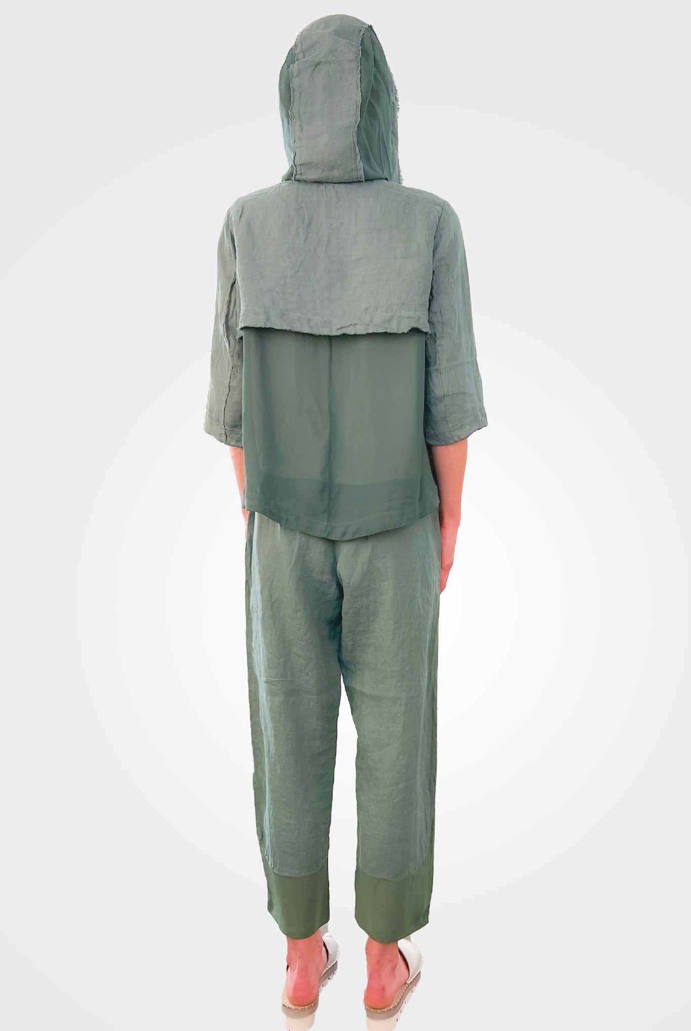 Linen Elastic Waist Trousers - Octanium by Transit Par-Such — view 4