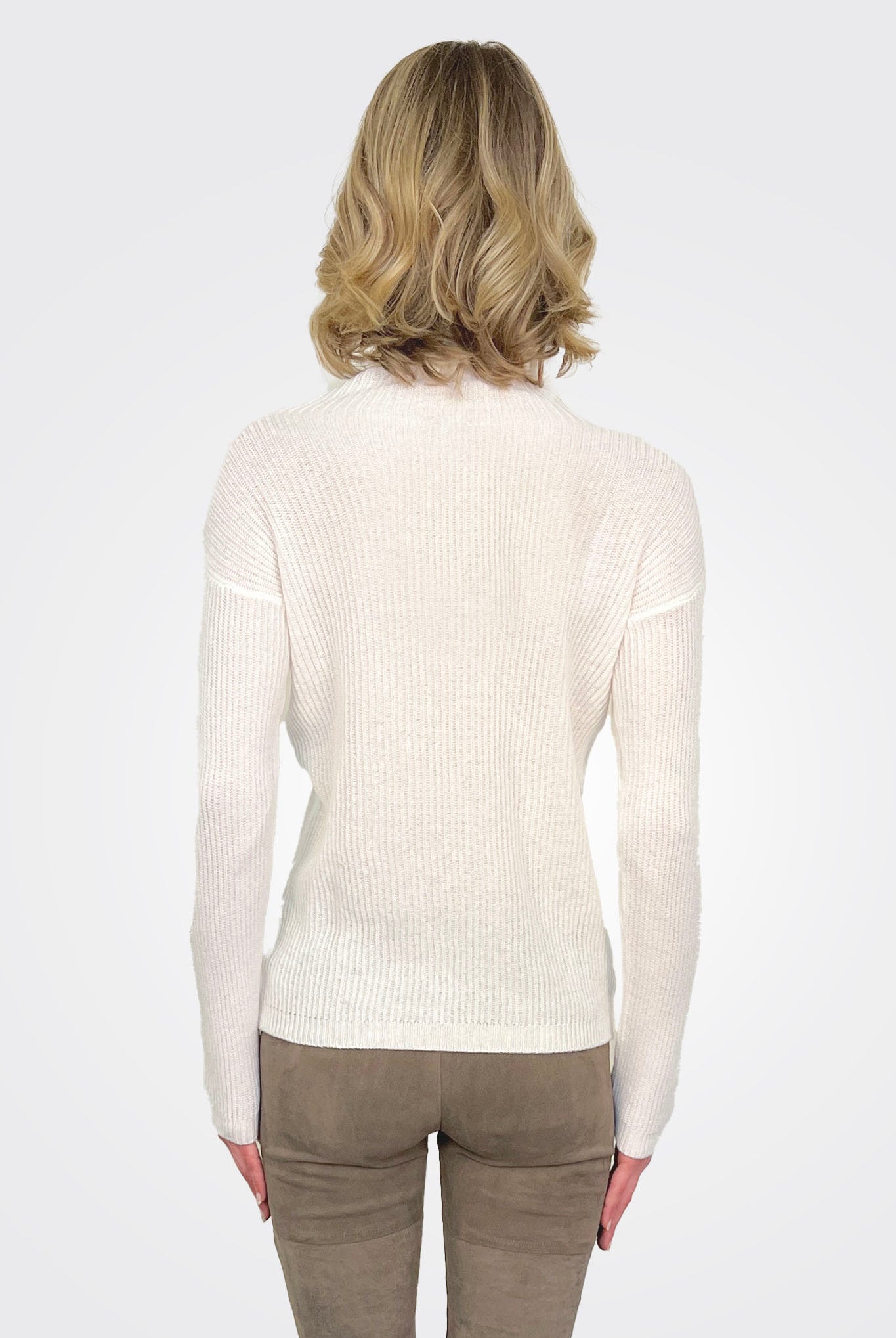 Fitted Turtleneck Sweater - Off White by Private 0204 — view 3