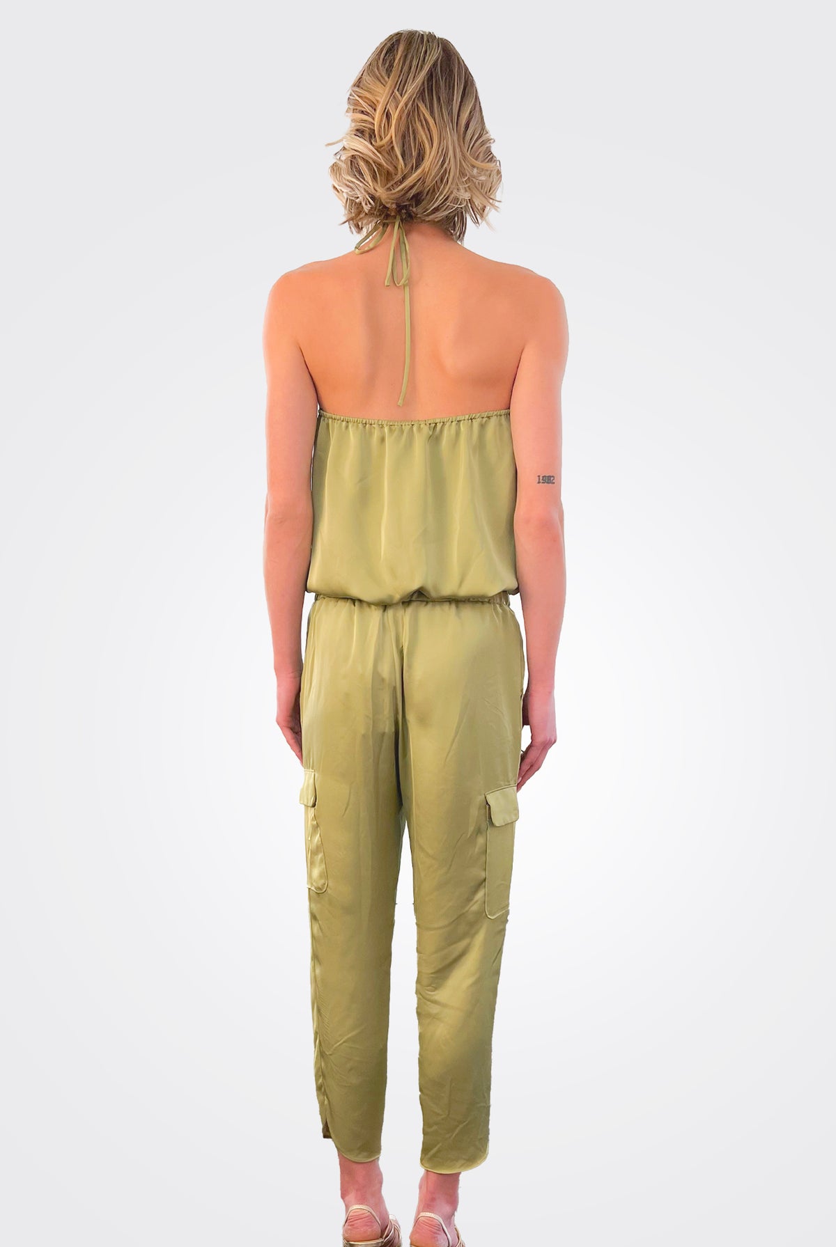 Satin Pocket Allyn Pant - Vintage Olive by Ramy Brook — view 3