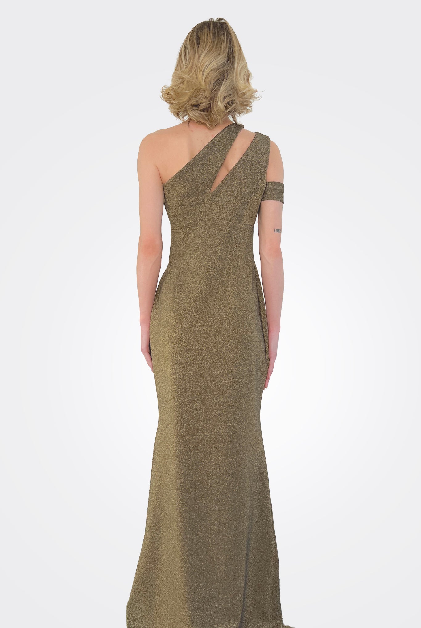 Letya Long Gown - Olive by Chiara Boni — alternate view