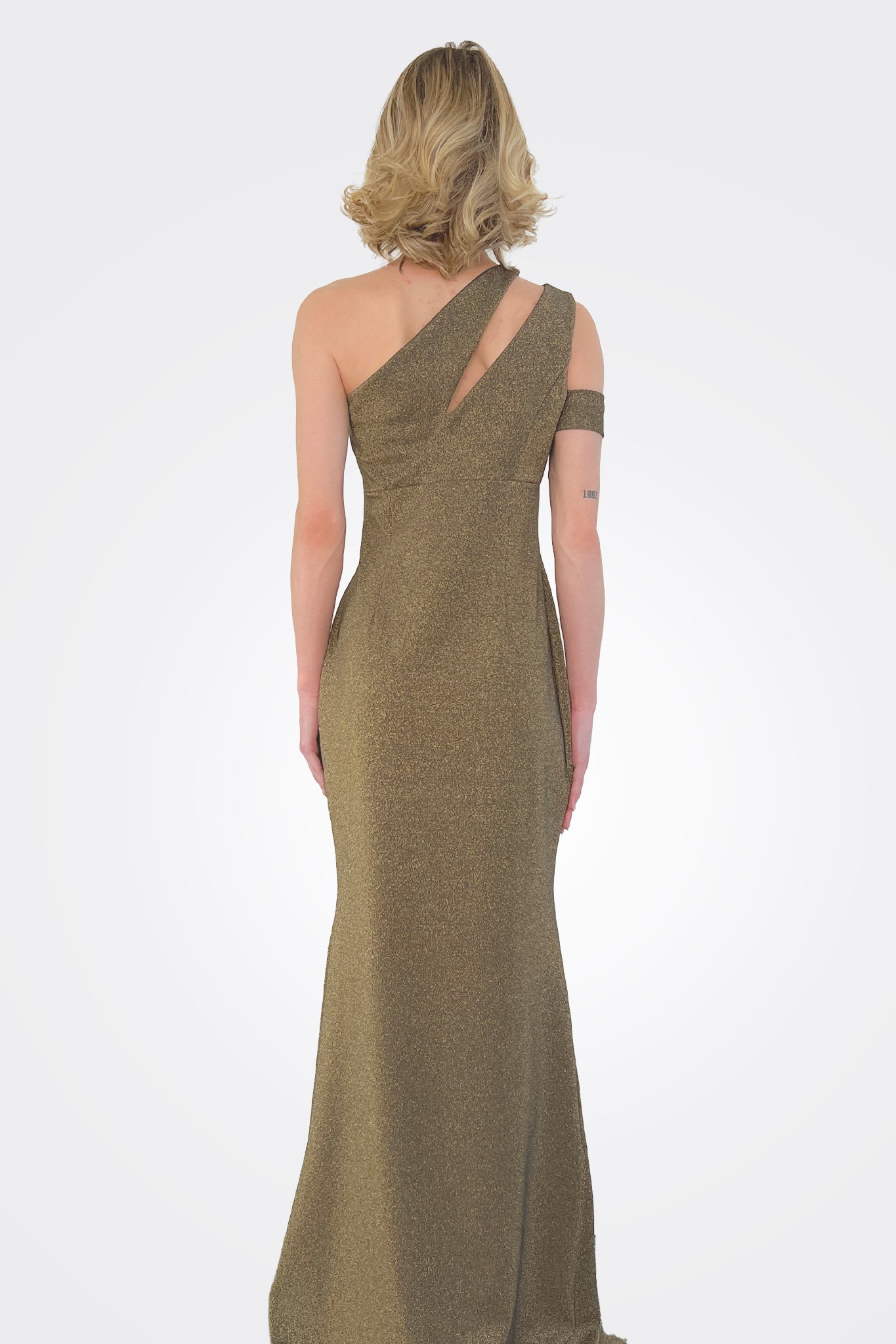 Letya Long Gown - Olive by Chiara Boni — alternate view
