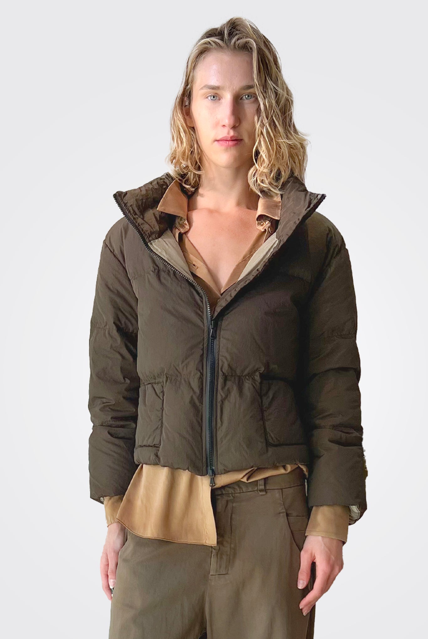 Coat w/ Real Goose Down - Olive by Transit Par-Such — alternate view