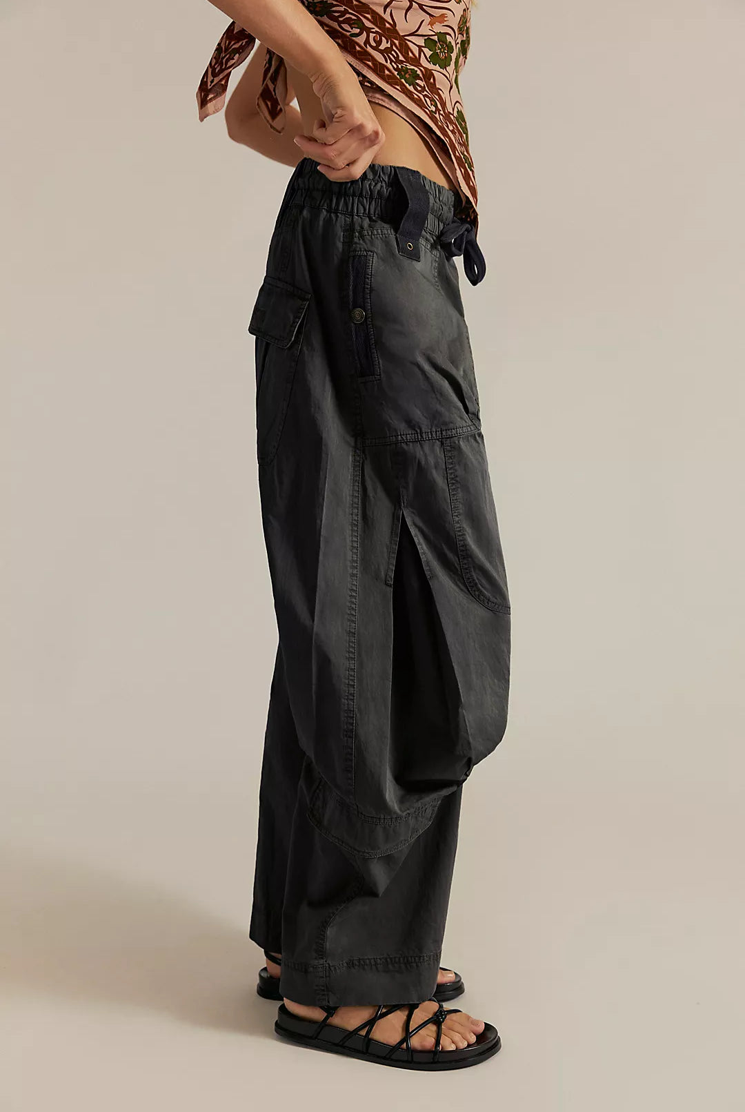 Onset Pull-On Cargo Pants - Black by Free People — alternate view