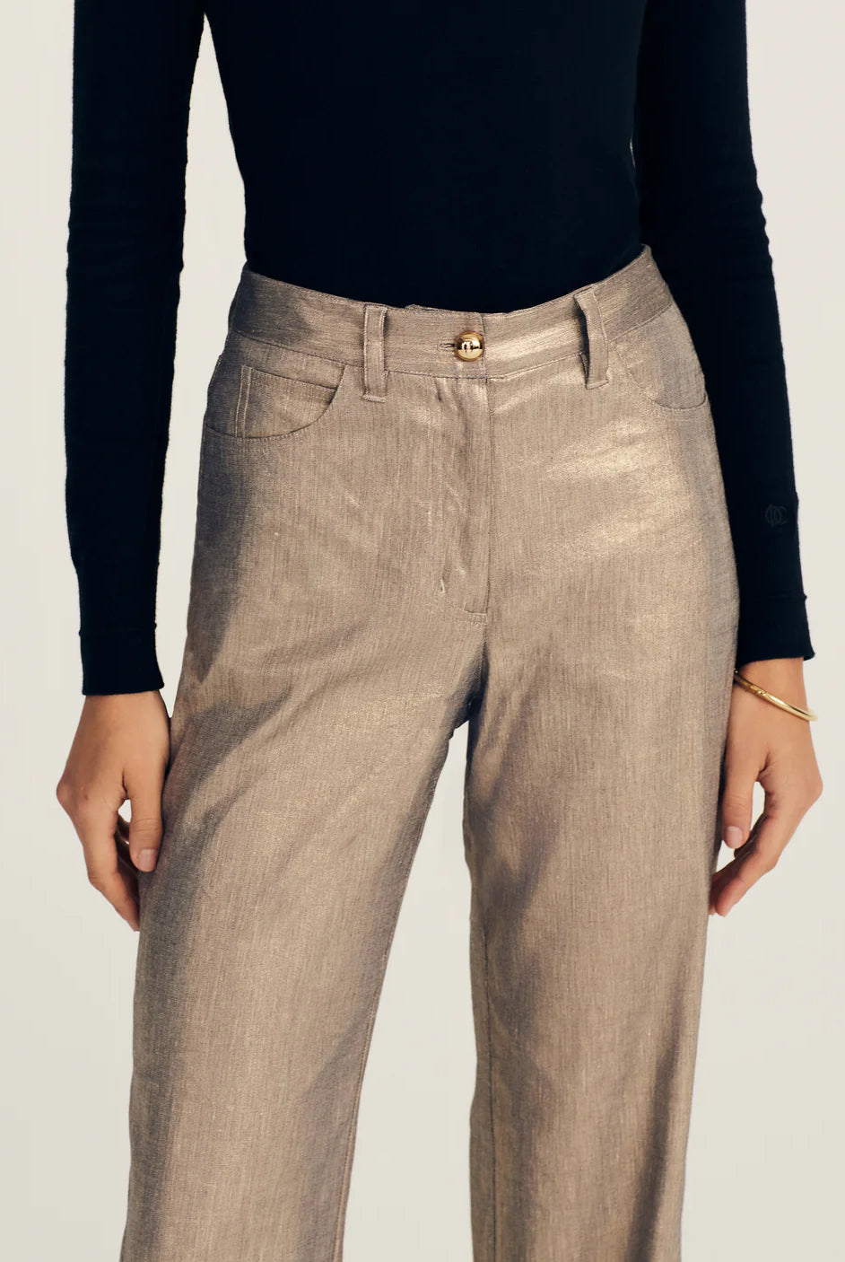 Larissa 5 Pocket Trouser - Oro by Derek Lam — alternate view
