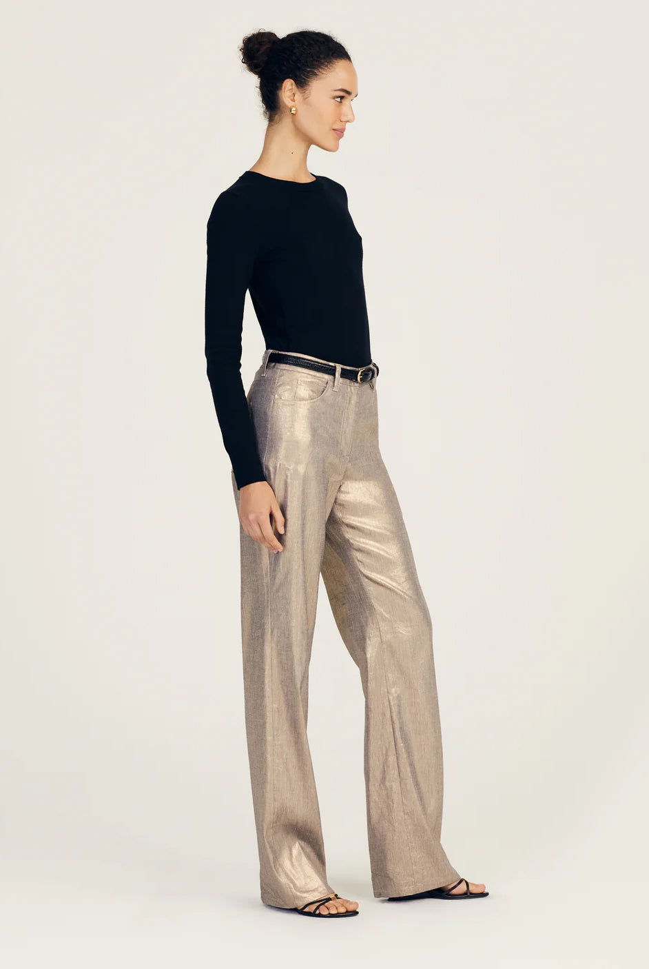 Larissa 5 Pocket Trouser - Oro by Derek Lam — view 3
